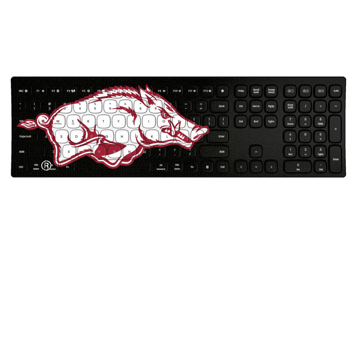 University of Arkansas Fayetteville Razorbacks Solid KKB605 Curved Wireless Keyboard
