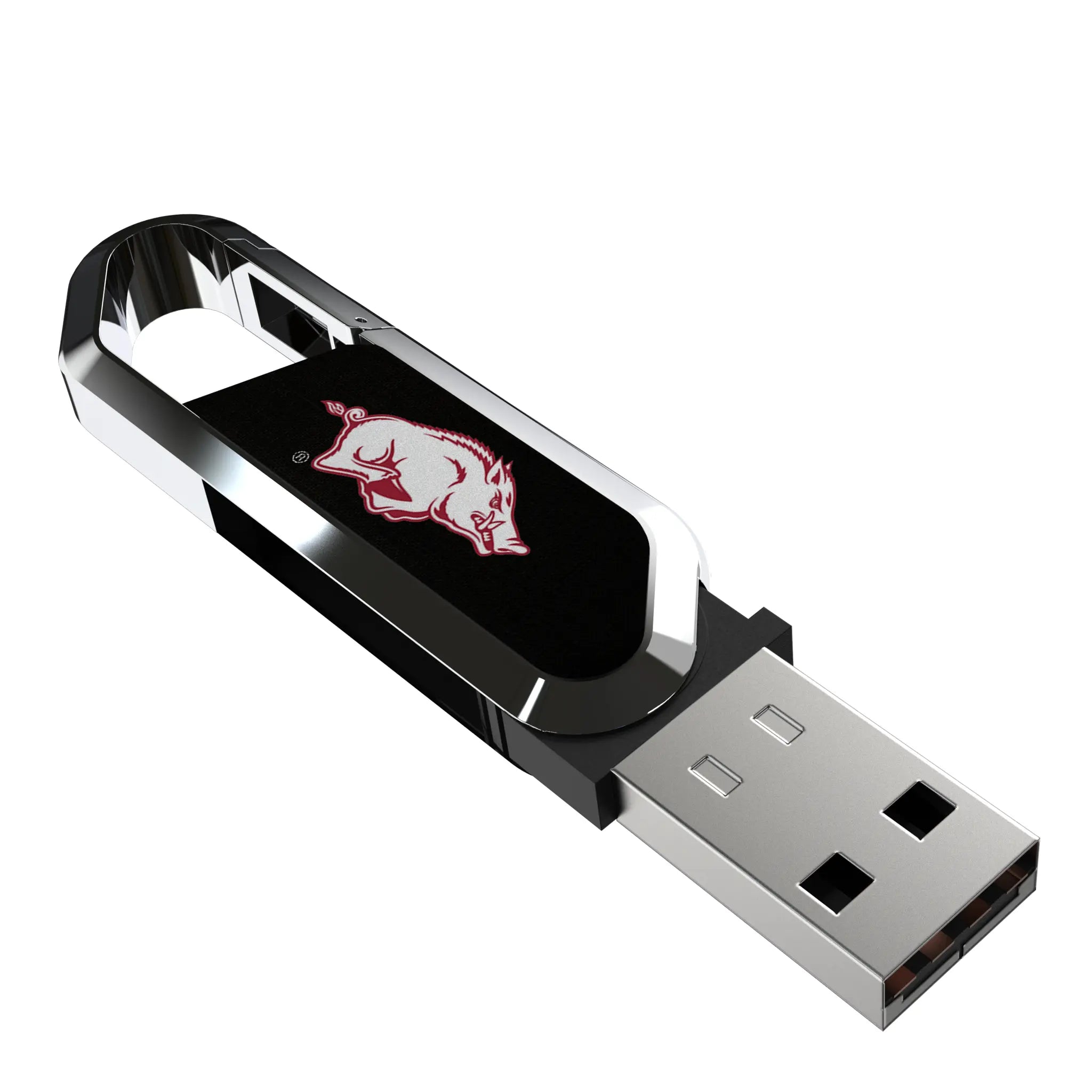 University of Arkansas Fayetteville Razorbacks Solid USB 64GB Clip Style Flash Drive