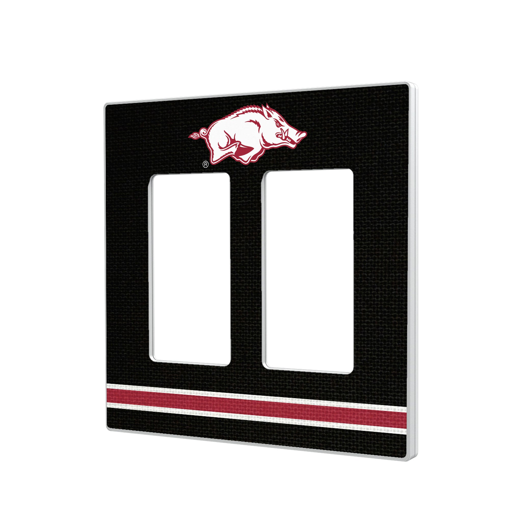 University of Arkansas Fayetteville Razorbacks Stripe Hidden-Screw Light Switch Plate#Style_Double Rocker