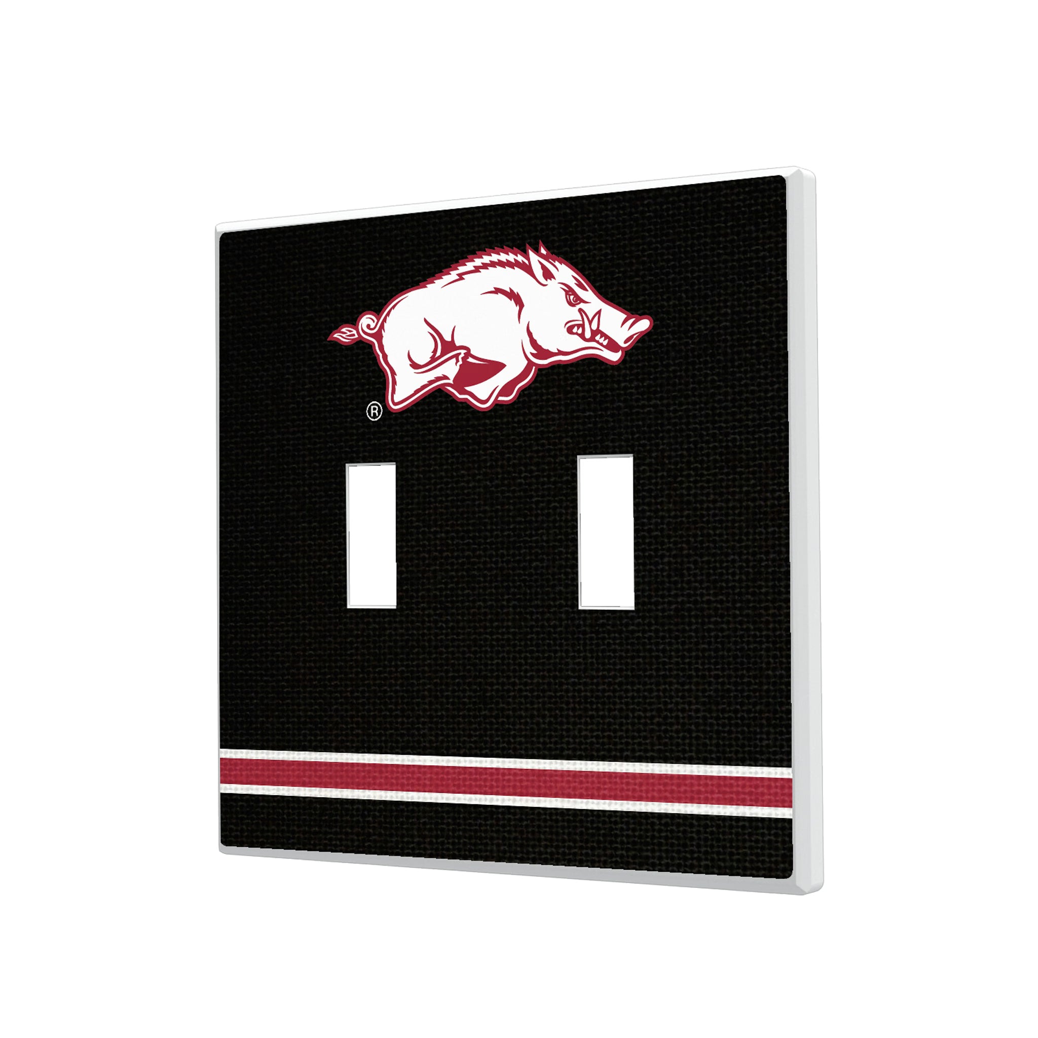 University of Arkansas Fayetteville Razorbacks Stripe Hidden-Screw Light Switch Plate#Style_Double Toggle
