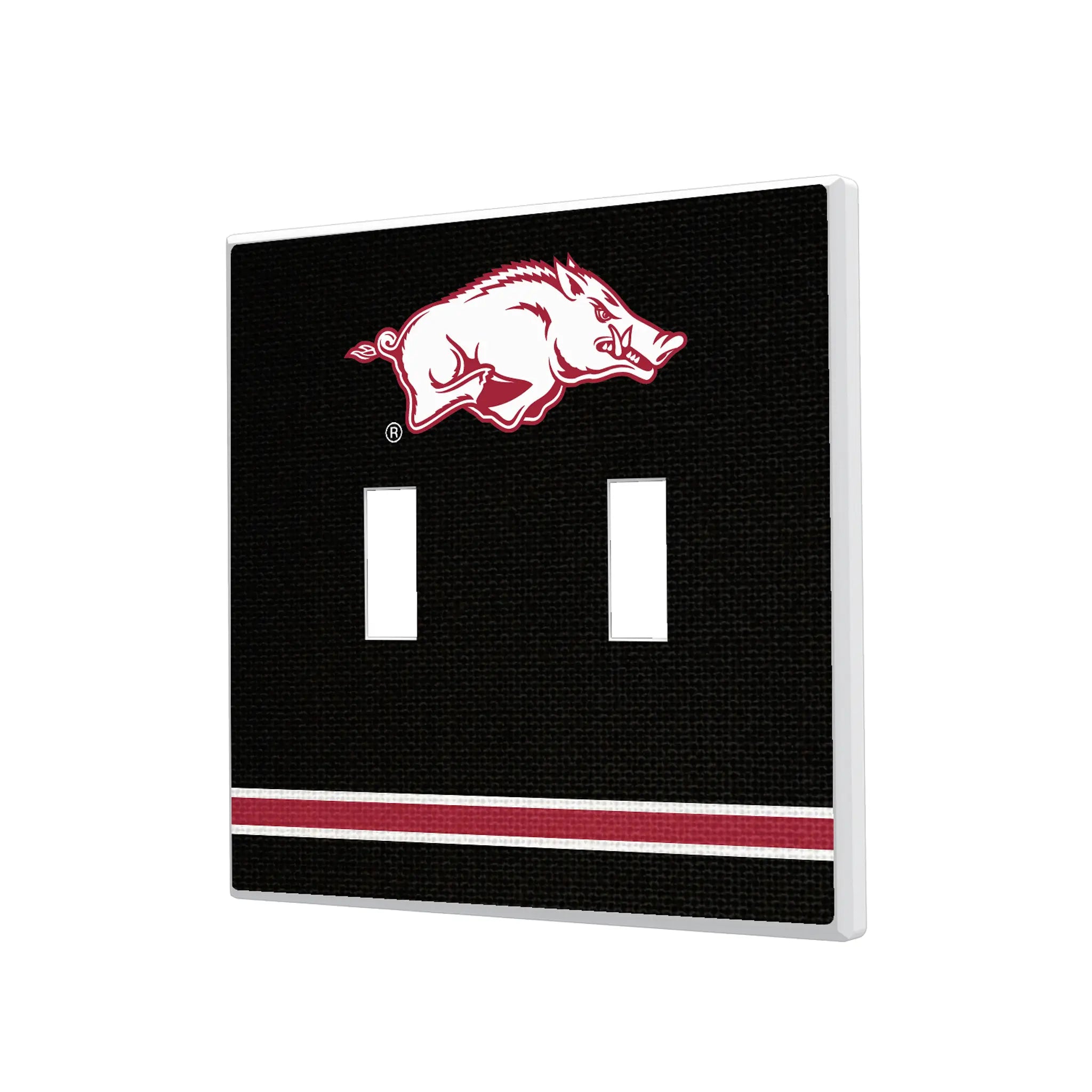 University of Arkansas Fayetteville Razorbacks Stripe Hidden-Screw Light Switch Plate#Style_Double Toggle