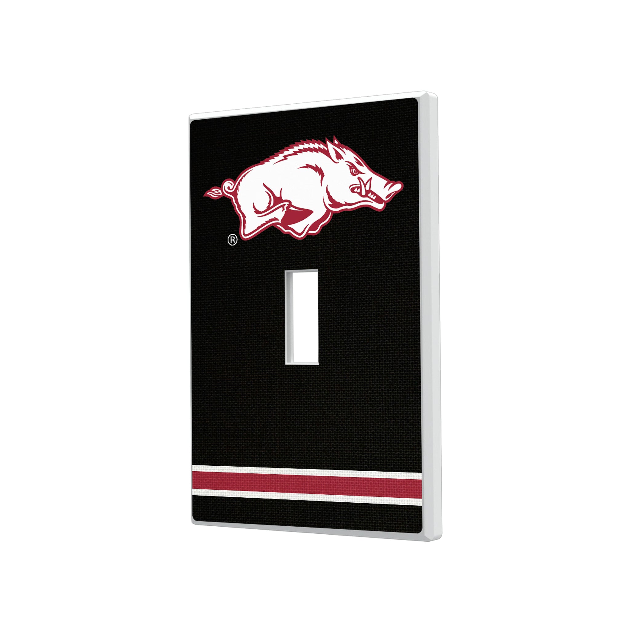 University of Arkansas Fayetteville Razorbacks Stripe Hidden-Screw Light Switch Plate#Style_Single Toggle