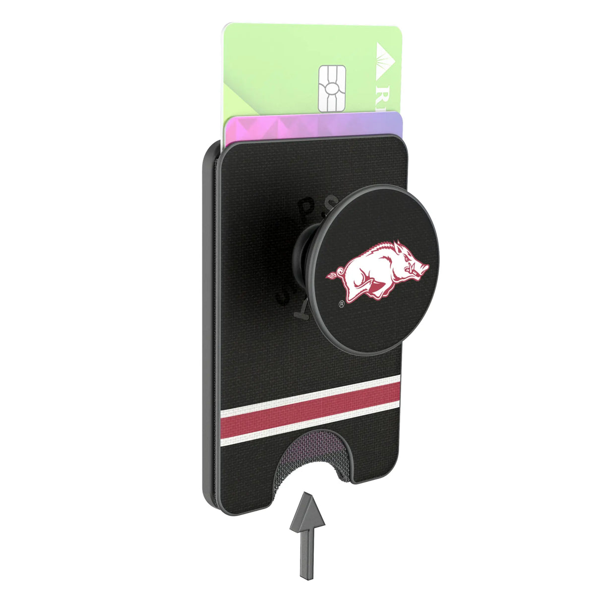University of Arkansas Fayetteville Razorbacks Stripe Popsockets Wallet Magnetic - Detail