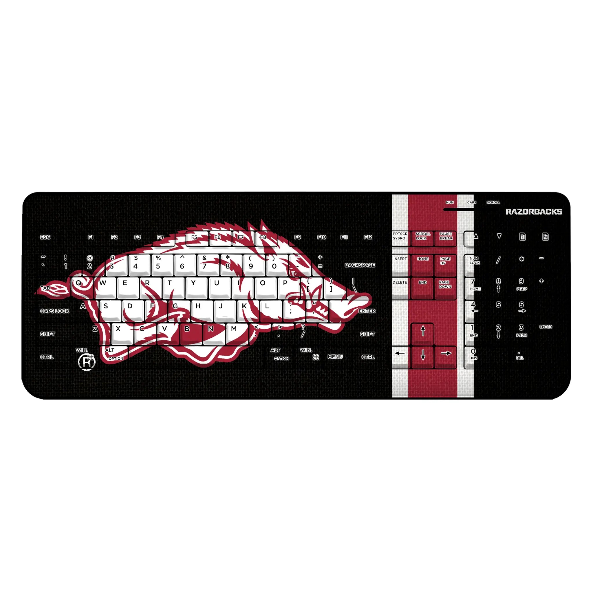University of Arkansas Fayetteville Razorbacks Stripe Wireless USB Keyboard