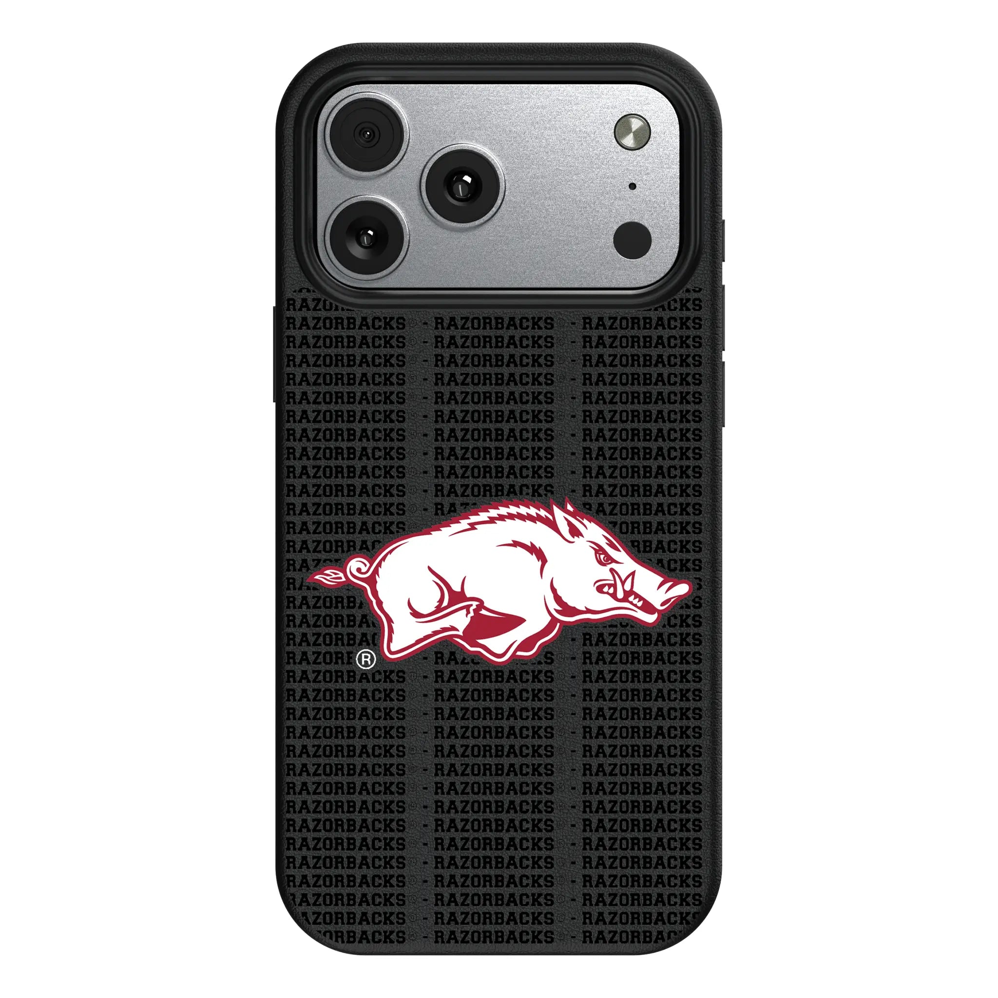 University of Arkansas Fayetteville Razorbacks Text Backdrop iPhone MagSafe Compatible Phone Case for Apple iPhone#Device_iPhone 17 Pro Max
