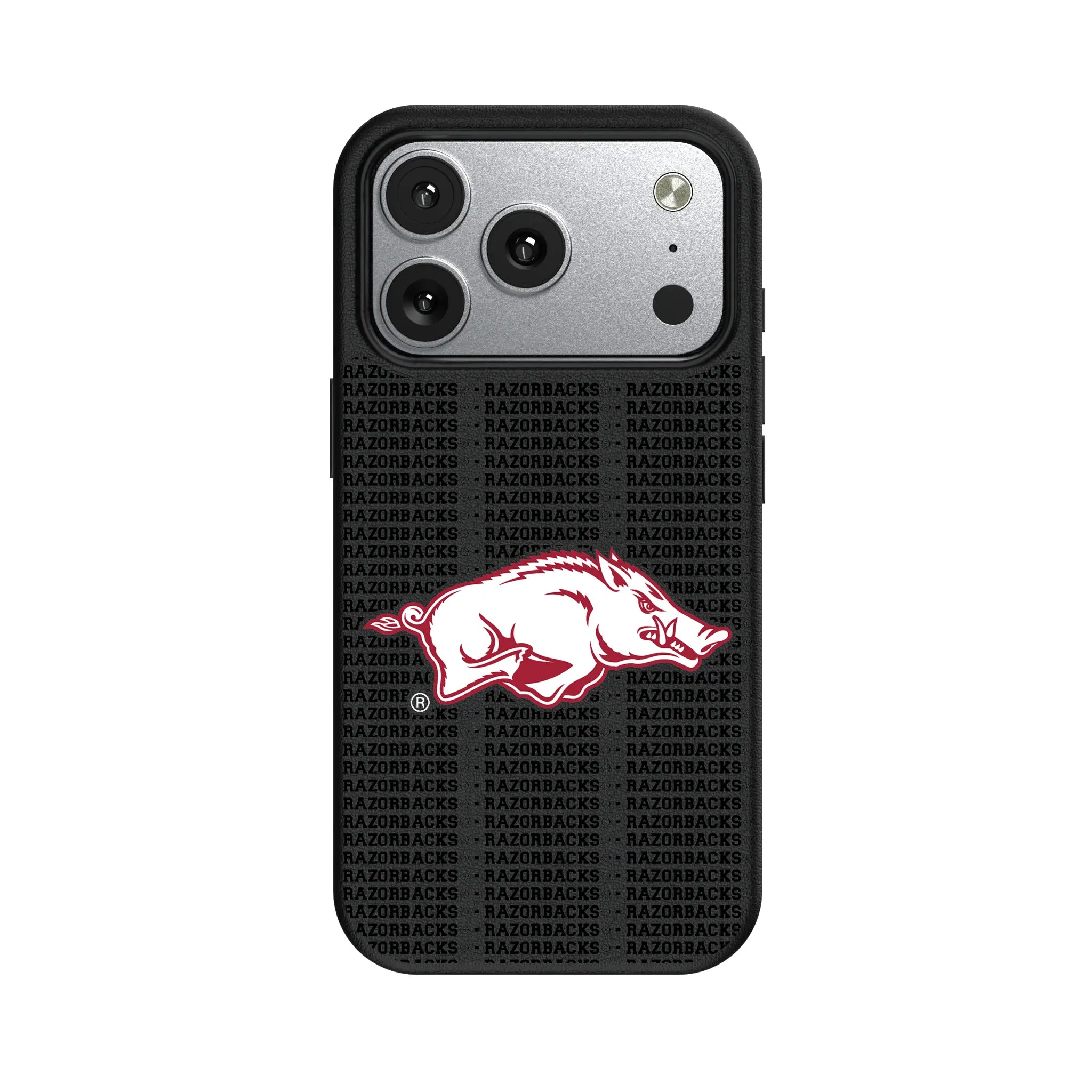 University of Arkansas Fayetteville Razorbacks Text Backdrop iPhone MagSafe Compatible Phone Case for Apple iPhone#Device_iPhone 17 Pro