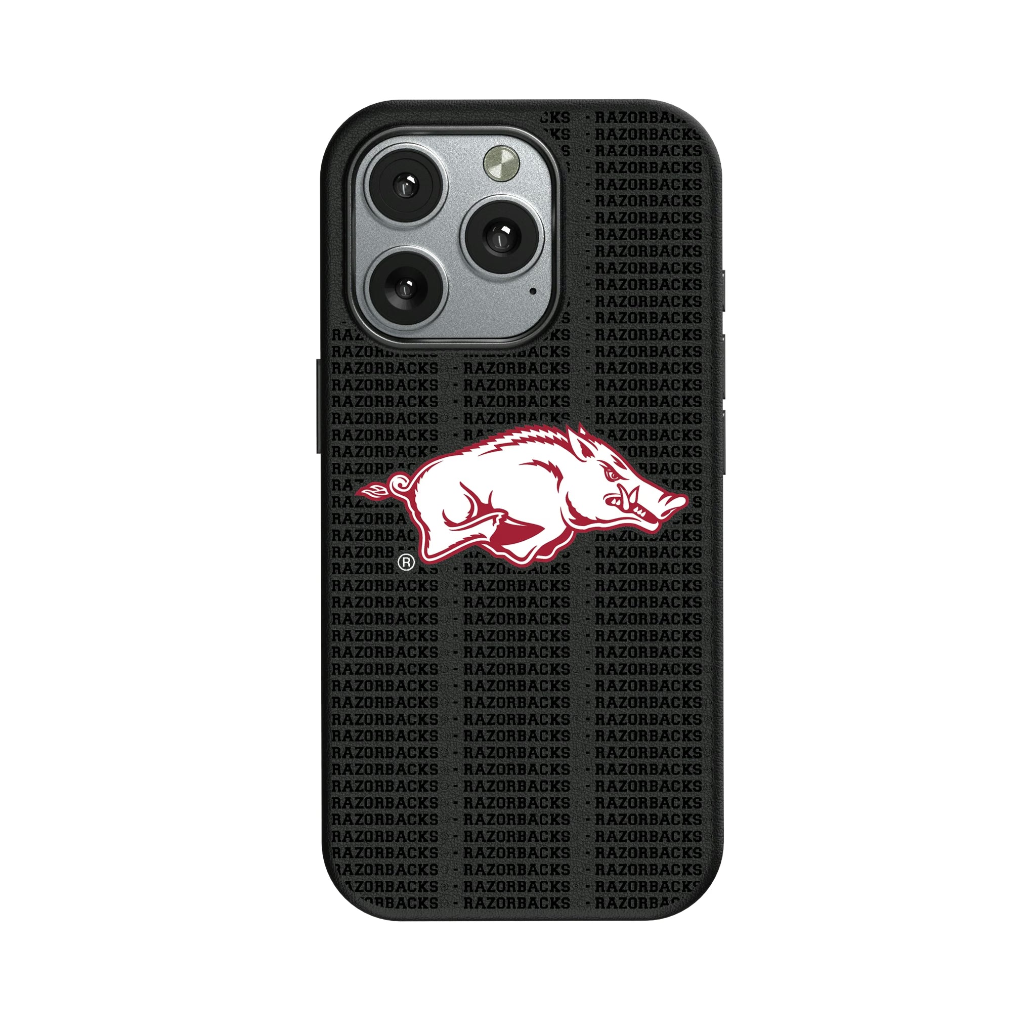 University of Arkansas Fayetteville Razorbacks Text Backdrop iPhone MagSafe Compatible Phone Case for Apple iPhone