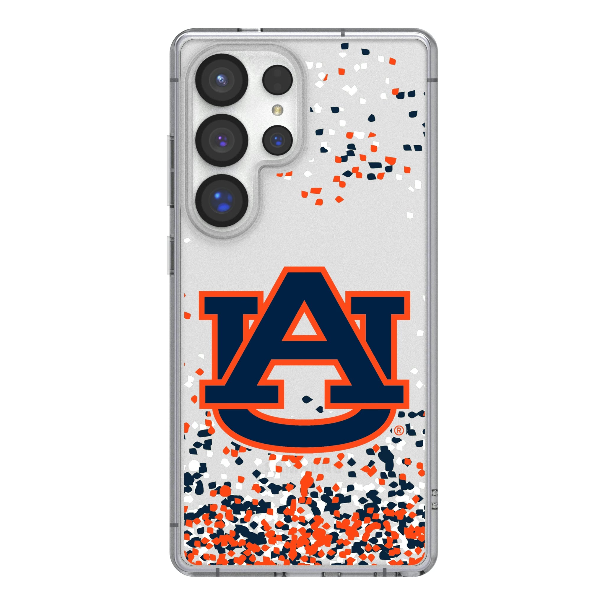University of Auburn Tigers Confetti Galaxy Clear Phone Case for Samsung Galaxy