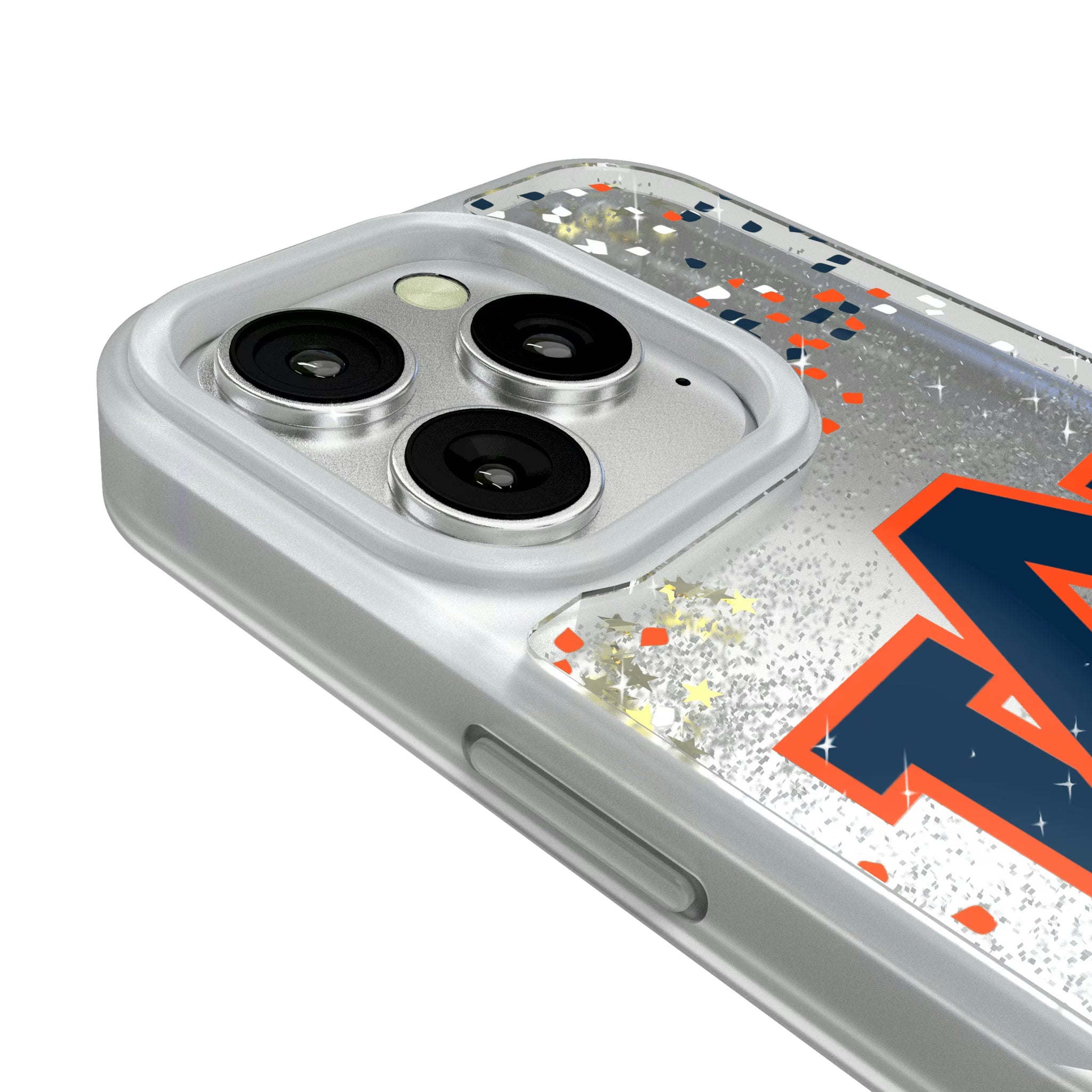 University of Auburn Tigers Confetti iPhone Glitter Phone Case for Apple iPhone - Detail#Device_iPhone 16 Pro