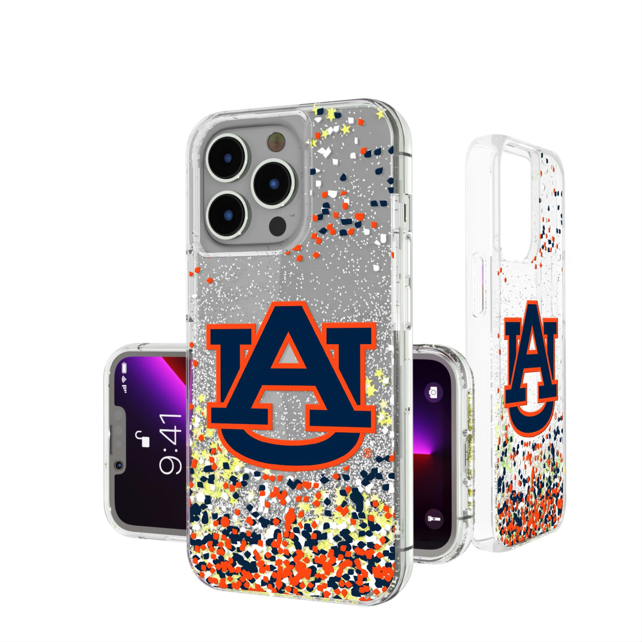 University of Auburn Tigers Confetti iPhone Glitter Phone Case for Apple iPhone