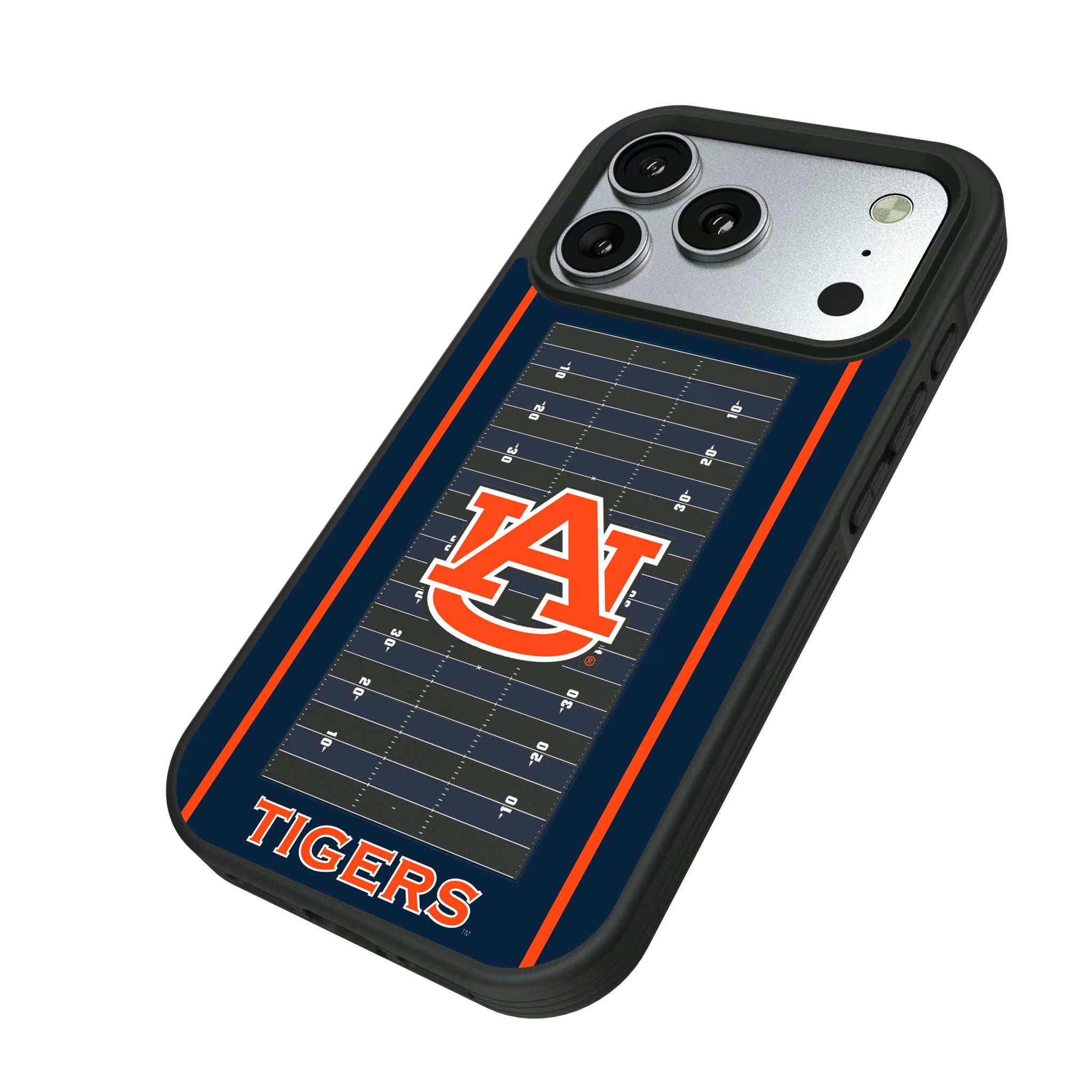 University of Auburn Tigers Field iPhone Bump Phone Case for Apple iPhone - Isometric View#Device_iPhone 17 Pro