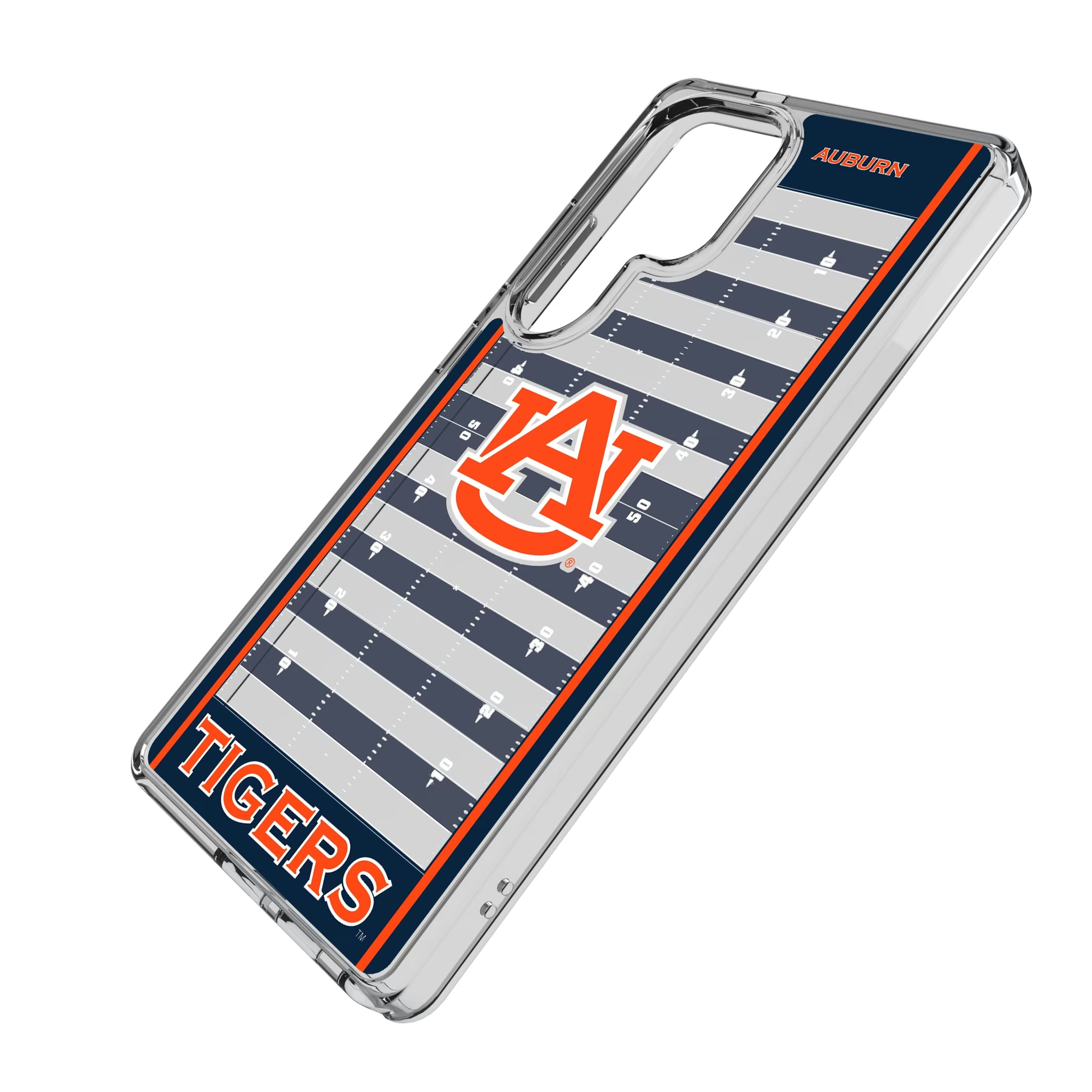 University of Auburn Tigers Field Galaxy Clear Phone Case for Samsung Galaxy - Isometric View
