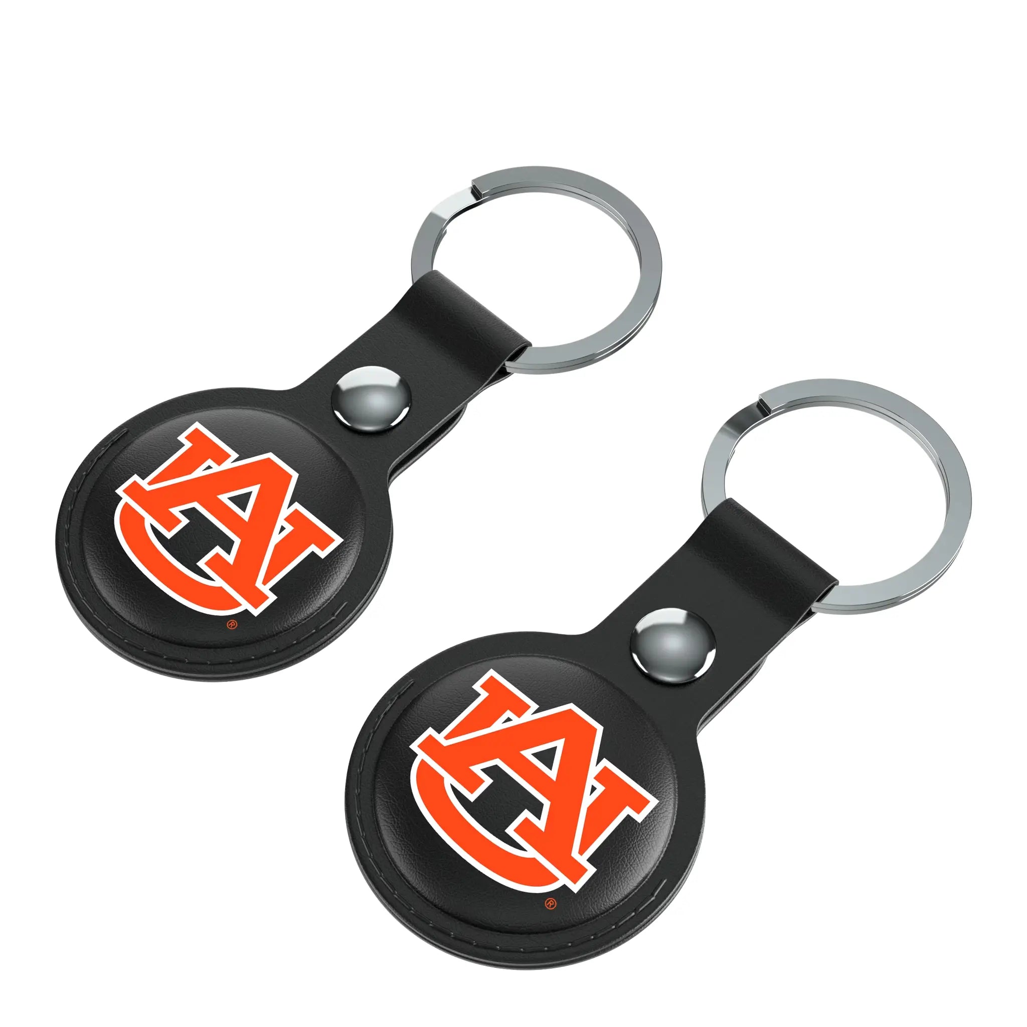 University of Auburn Tigers Insignia AirTag Black Airtag Holder 2-Pack - Isometric View