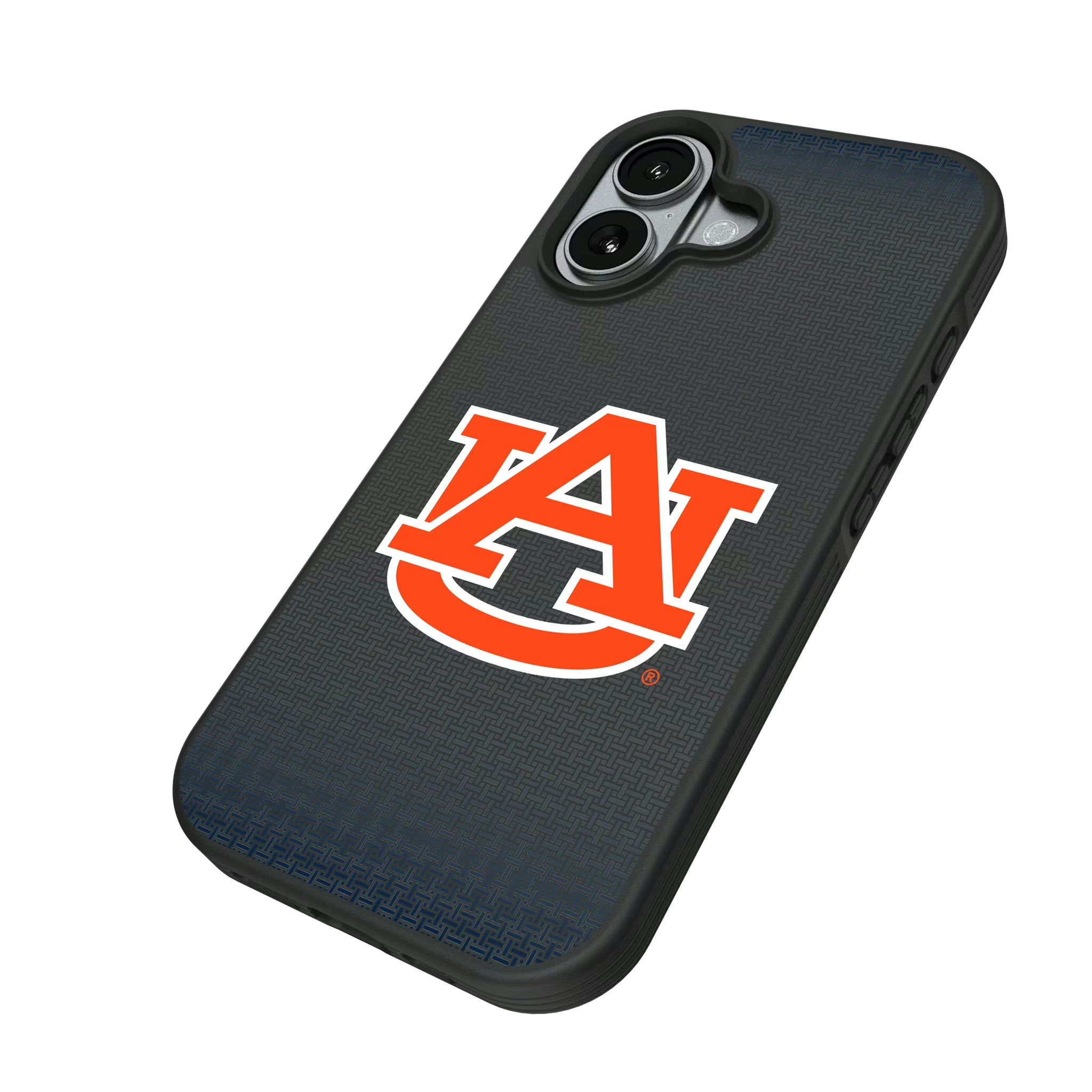 University of Auburn Tigers Linen iPhone Bump Phone Case for Apple iPhone - Isometric View#Device_iPhone 17