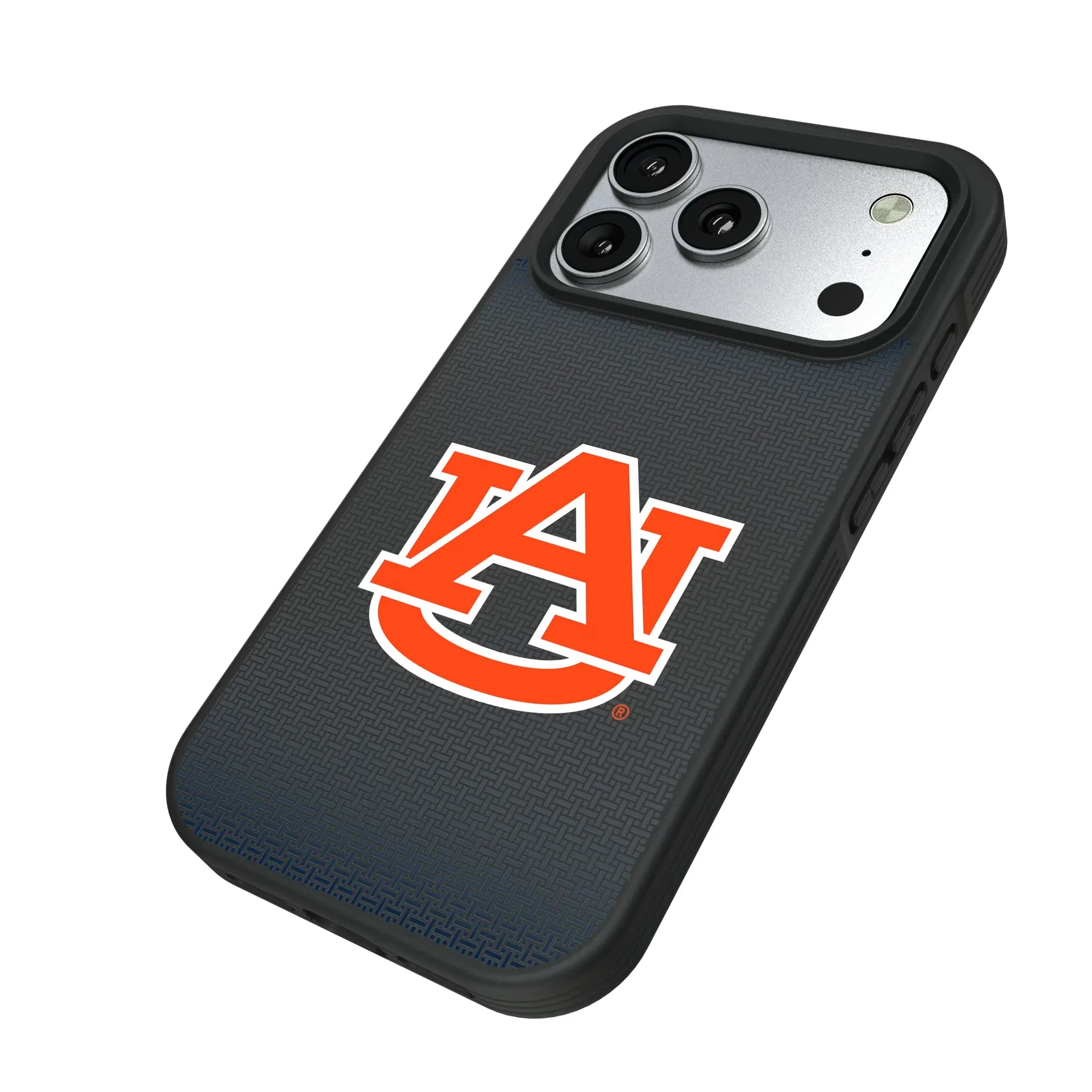 University of Auburn Tigers Linen iPhone Bump Phone Case for Apple iPhone - Isometric View#Device_iPhone 17 Pro