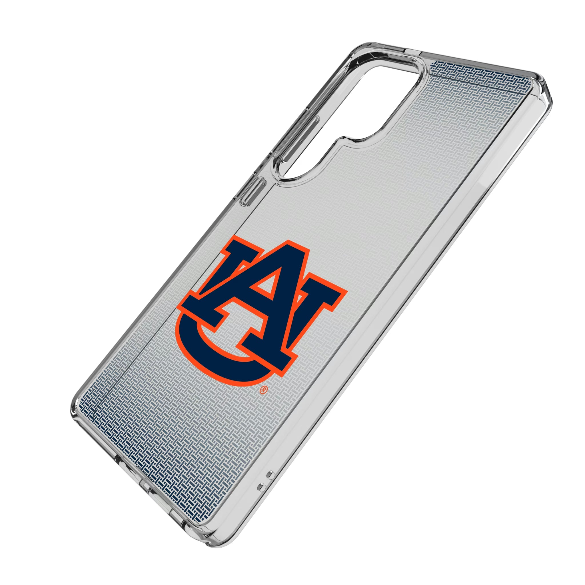 University of Auburn Tigers Linen Galaxy Clear Phone Case for Samsung Galaxy - Isometric View