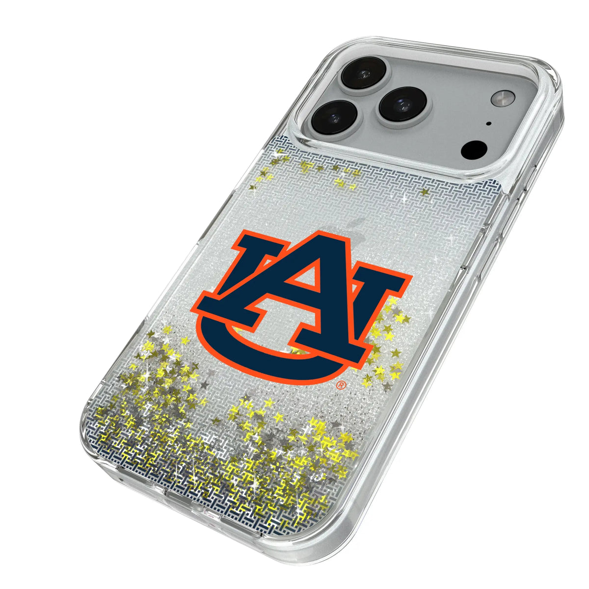 University of Auburn Tigers Linen iPhone Glitter Phone Case for Apple iPhone - Isometric View#Device_iPhone 18 Pro