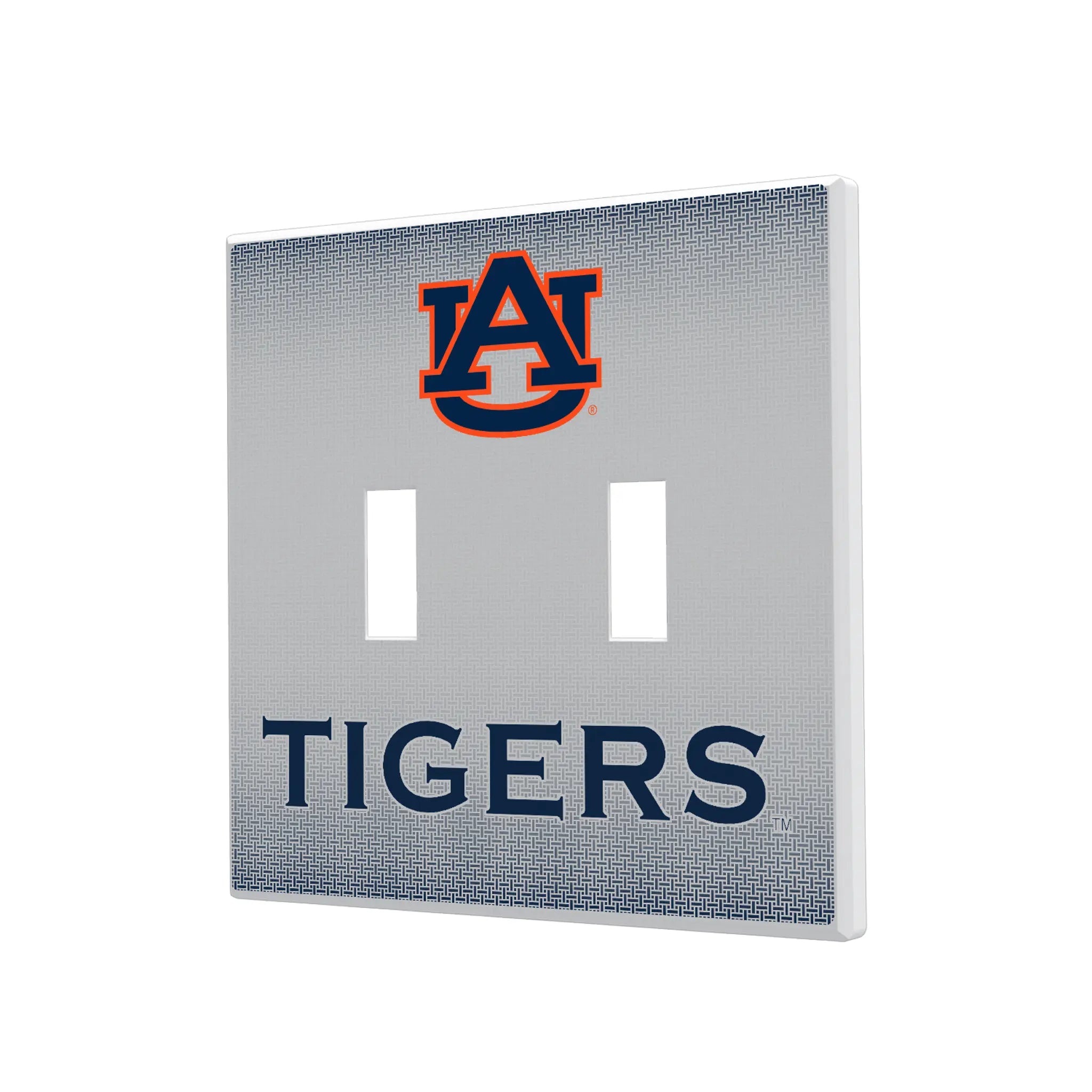 University of Auburn Tigers Linen Hidden-Screw Light Switch Plate#Style_Double Toggle