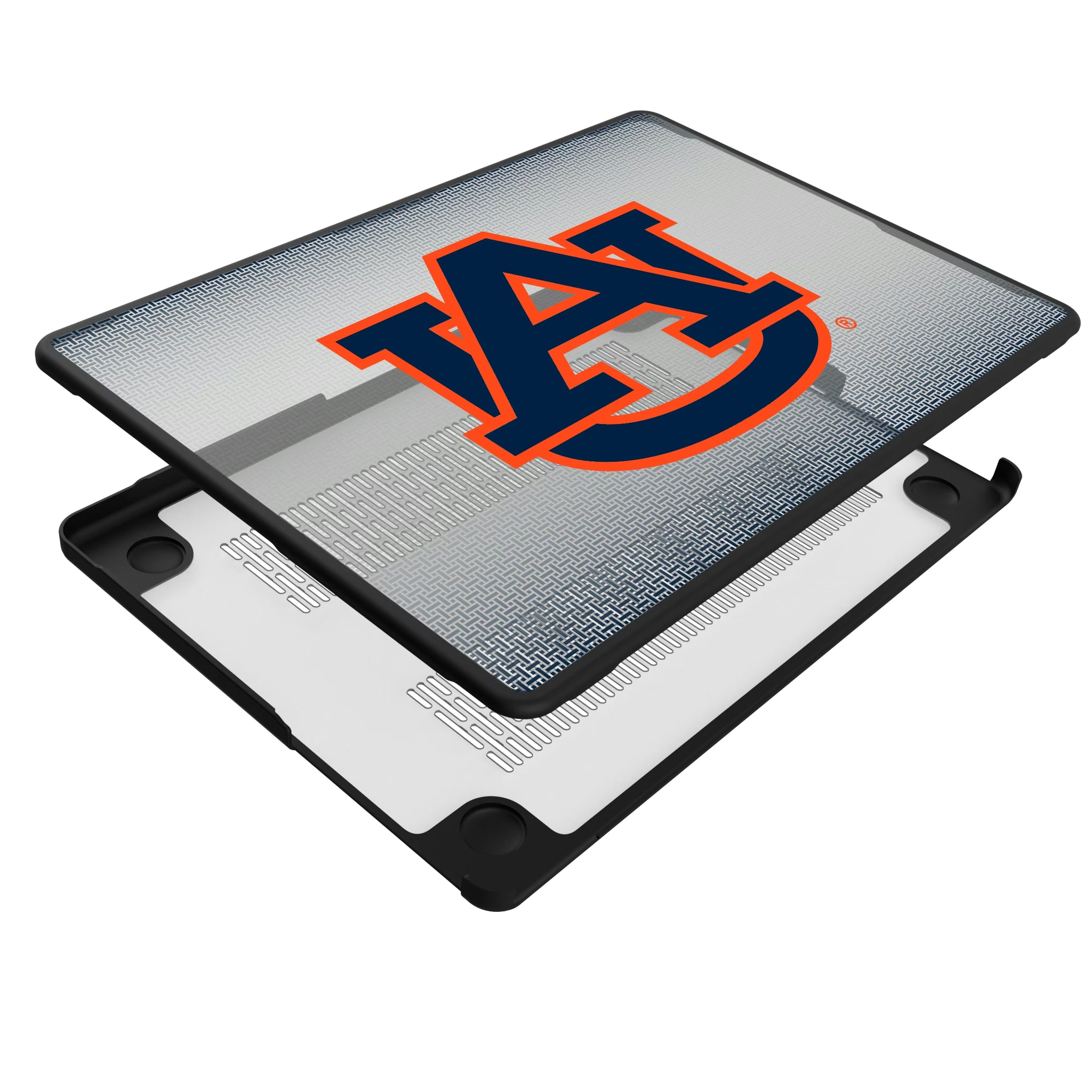 University of Auburn Tigers Linen MacBook Laptop Case for Apple MacBook - Isometric View#Device_MacBook Pro (14-inch, 2021) / MacBook Pro (14-inch, 2023) / MacBook Pro (14-inch, 2024)