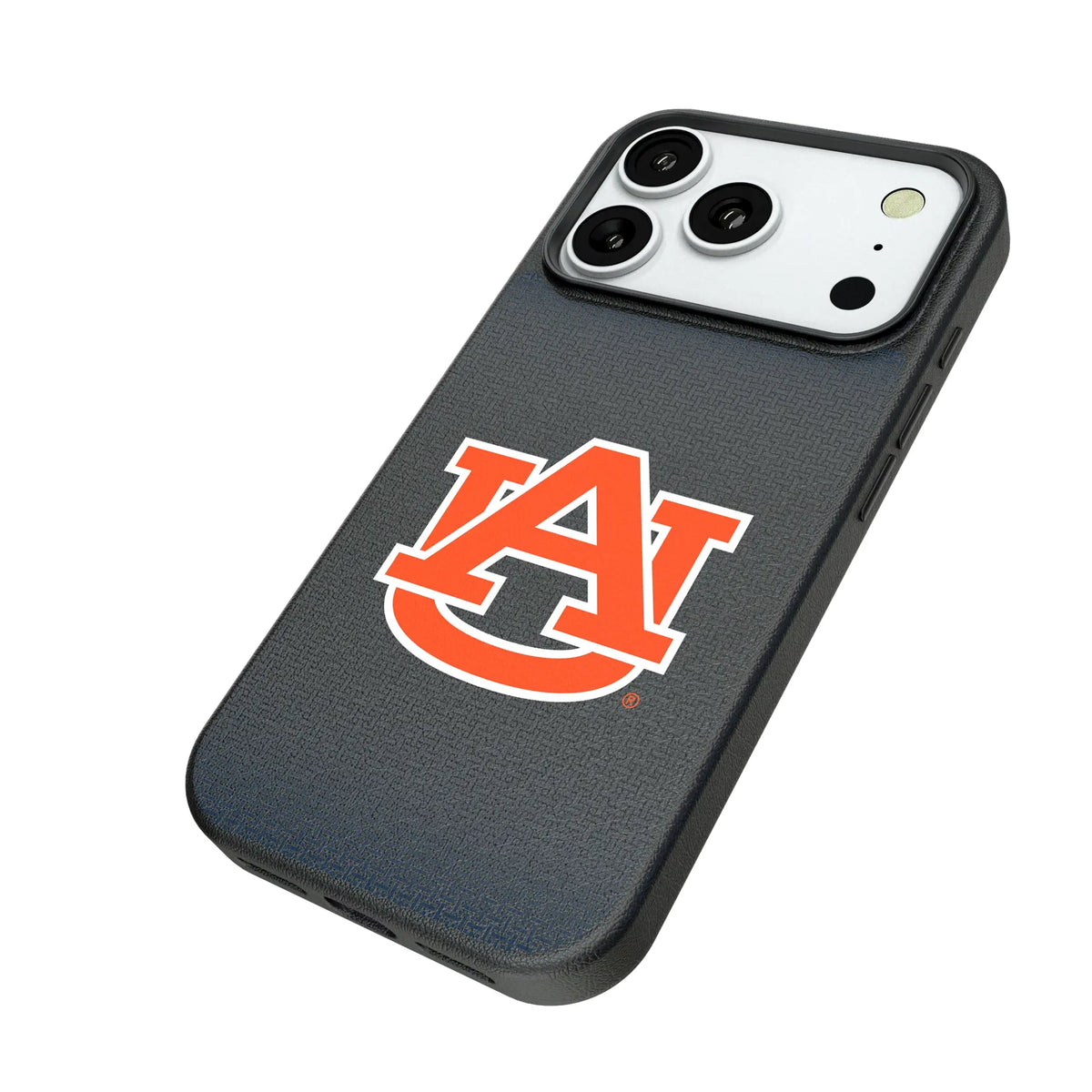 University of Auburn Tigers Linen iPhone MagSafe Compatible Phone Case for Apple iPhone - Isometric View#Device_iPhone 18 Pro