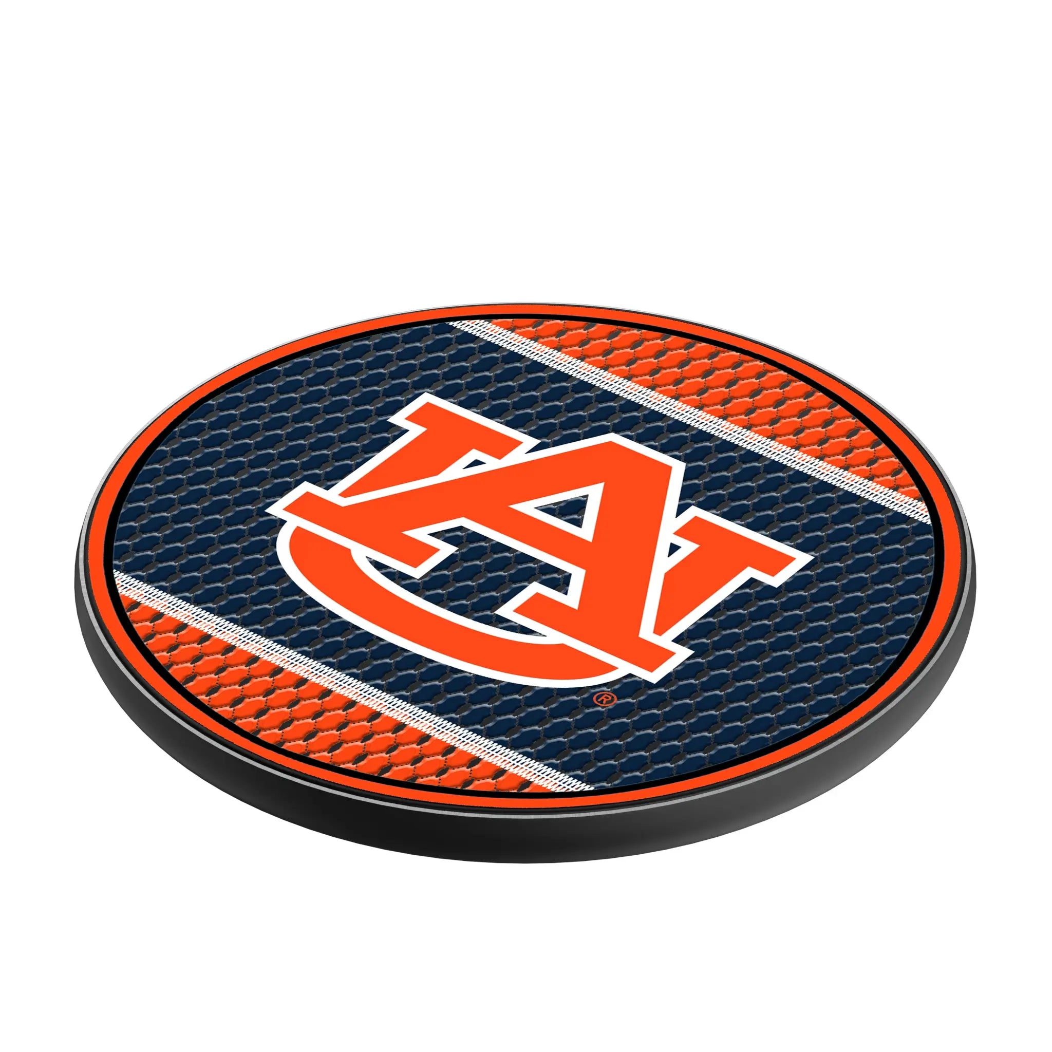 University of Auburn Tigers Mesh 15-Watt Wireless Charger - Isometric View