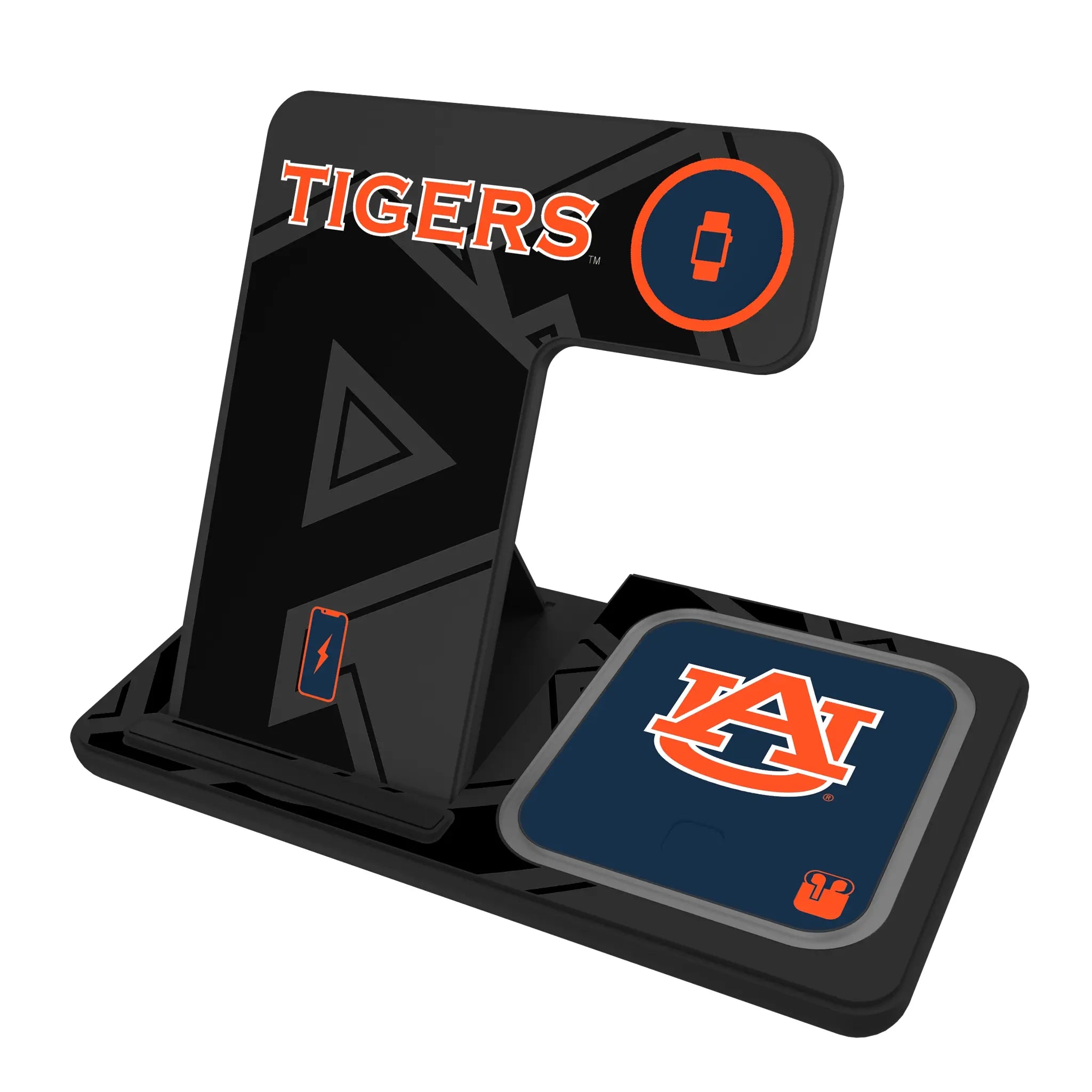 University of Auburn Tigers Monocolor Tilt 3 in 1 Charging Station