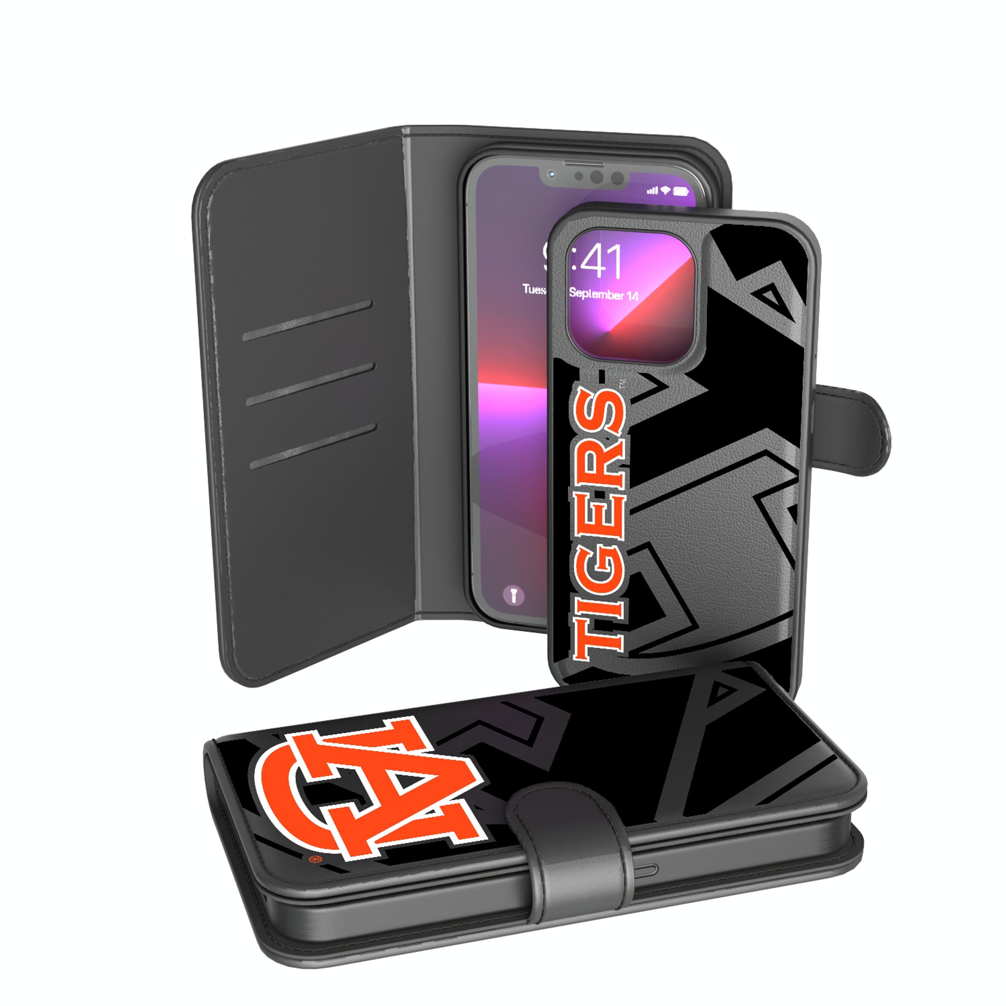 University of Auburn Tigers Monocolor Tilt iPhone Wallet Phone Case for Apple iPhone