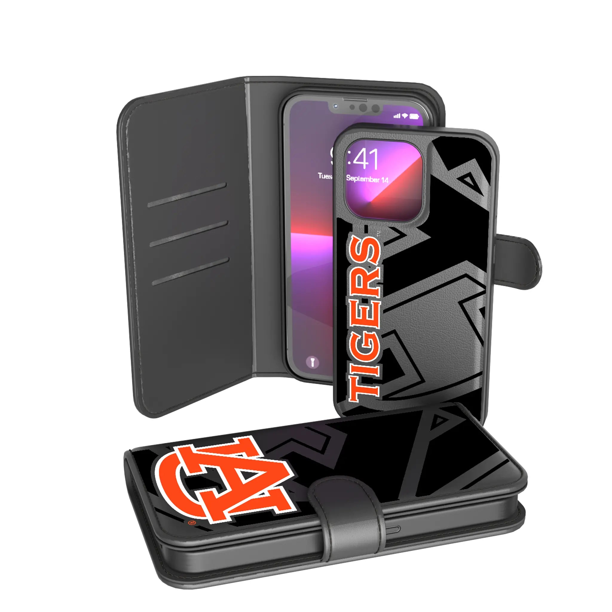 University of Auburn Tigers Monocolor Tilt iPhone Wallet Phone Case for Apple iPhone