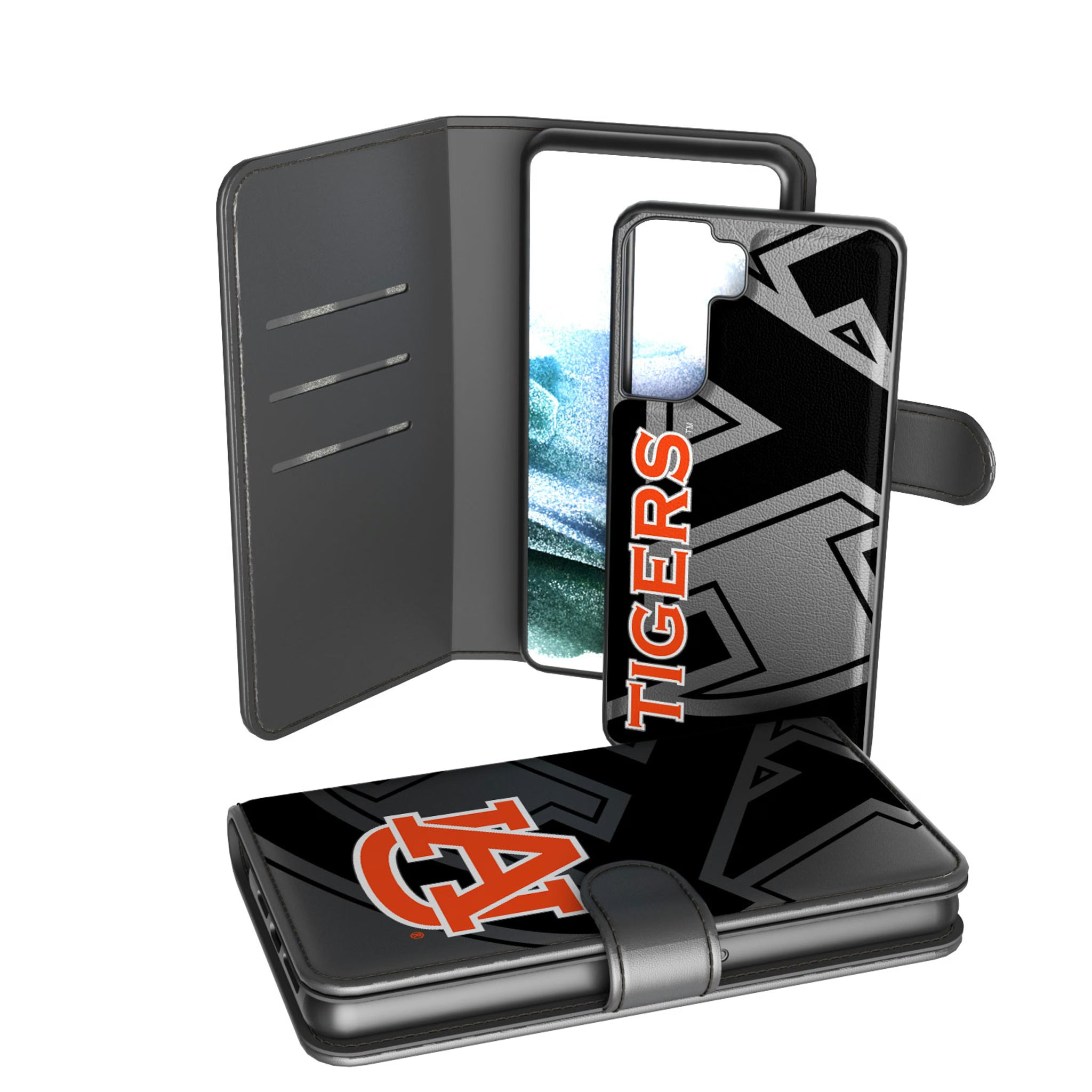 University of Auburn Tigers Monocolor Tilt Galaxy Wallet Phone Case for Samsung Galaxy