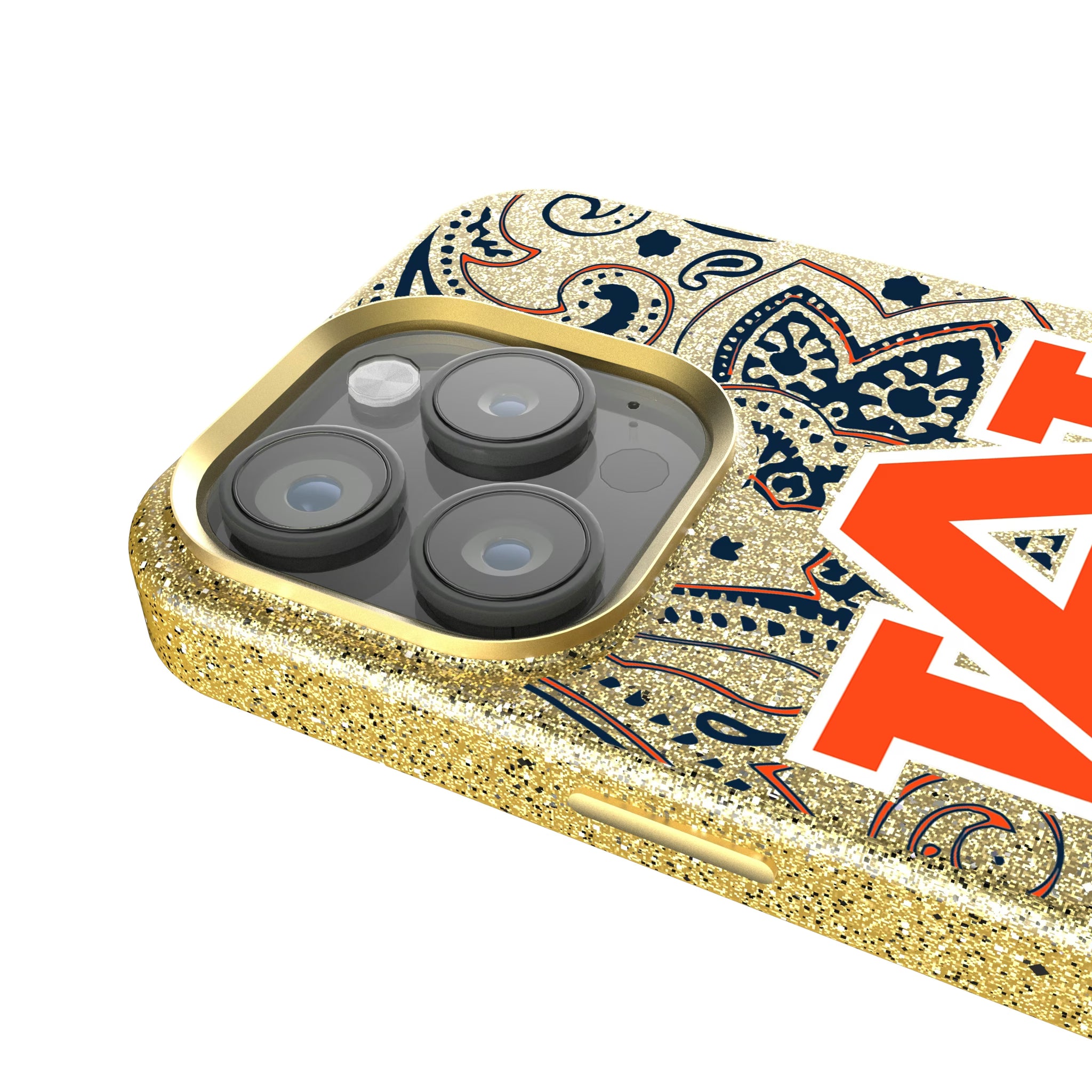University of Auburn Tigers Paisley iPhone Bling Phone Case for Apple iPhone - Detail