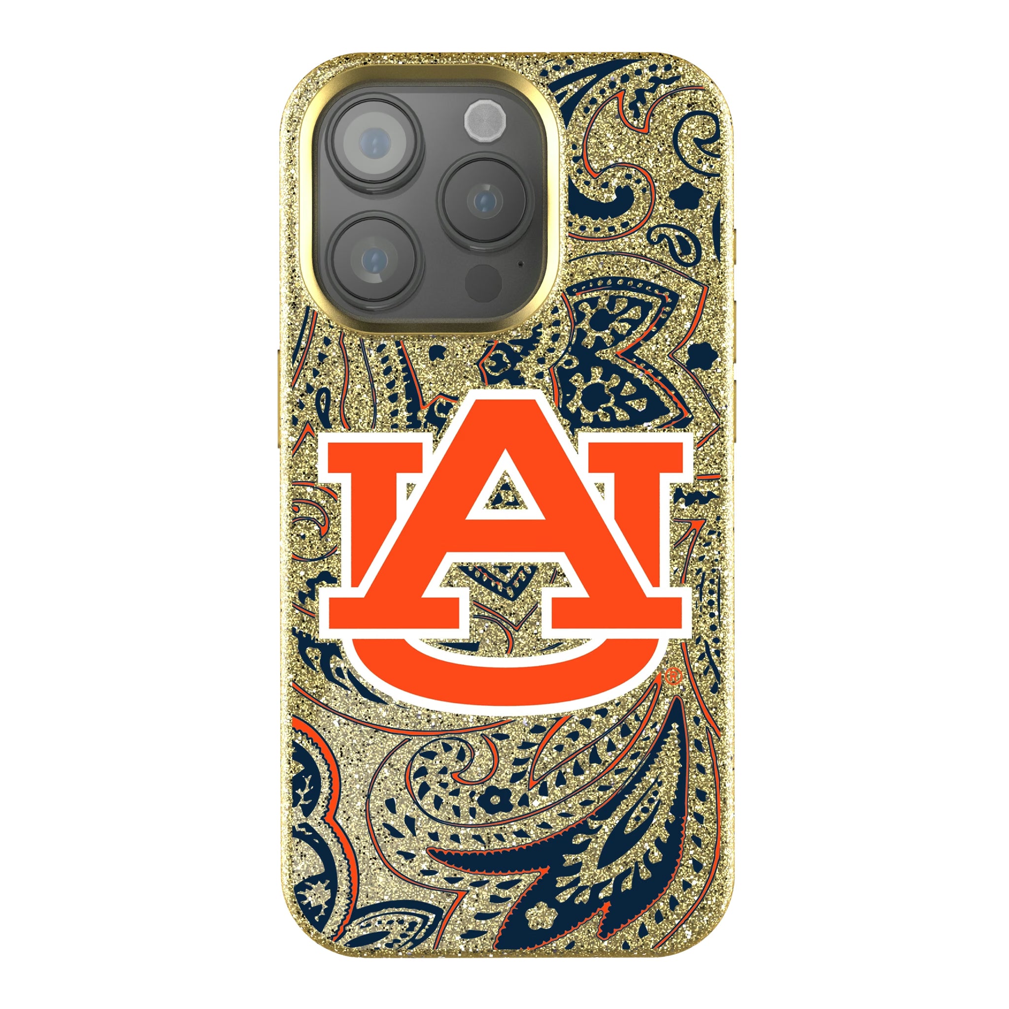 University of Auburn Tigers Paisley iPhone Bling Phone Case for Apple iPhone