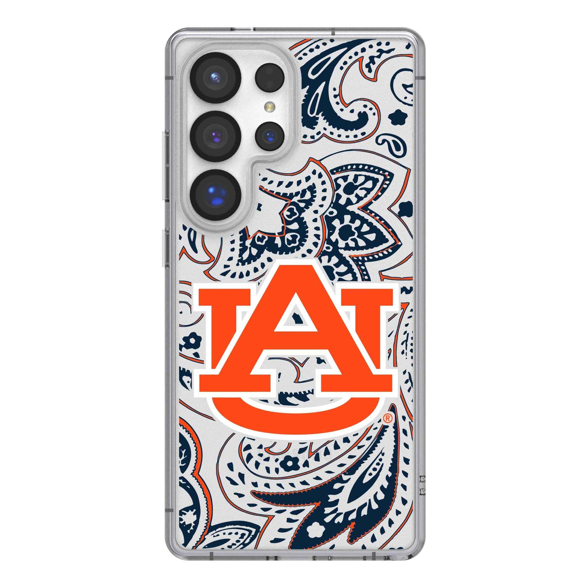 University of Auburn Tigers Paisley Galaxy Clear Phone Case for Samsung Galaxy
