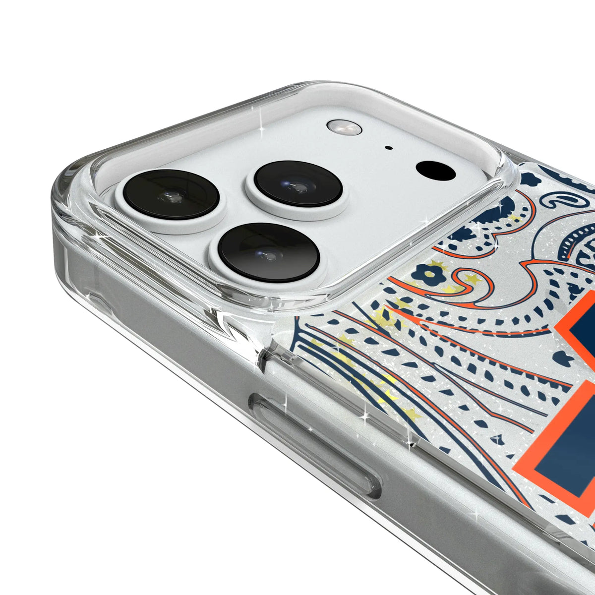 University of Auburn Tigers Paisley iPhone Glitter Phone Case for Apple iPhone - Detail#Device_iPhone 18 Pro
