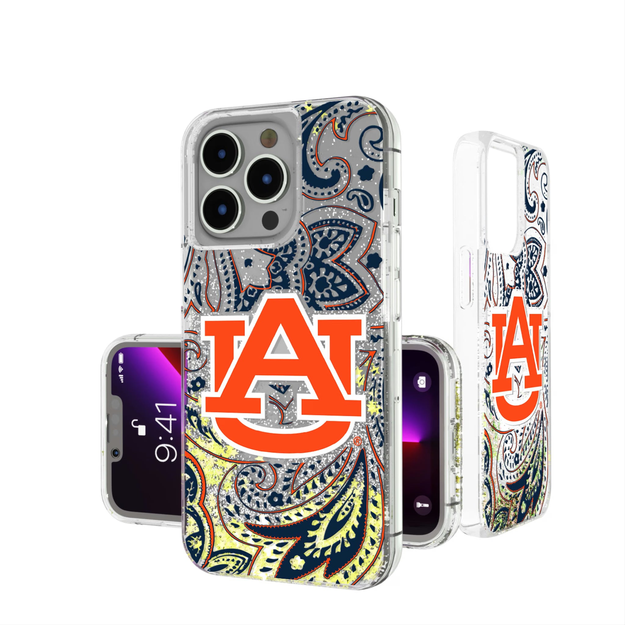 University of Auburn Tigers Paisley iPhone Glitter Phone Case for Apple iPhone