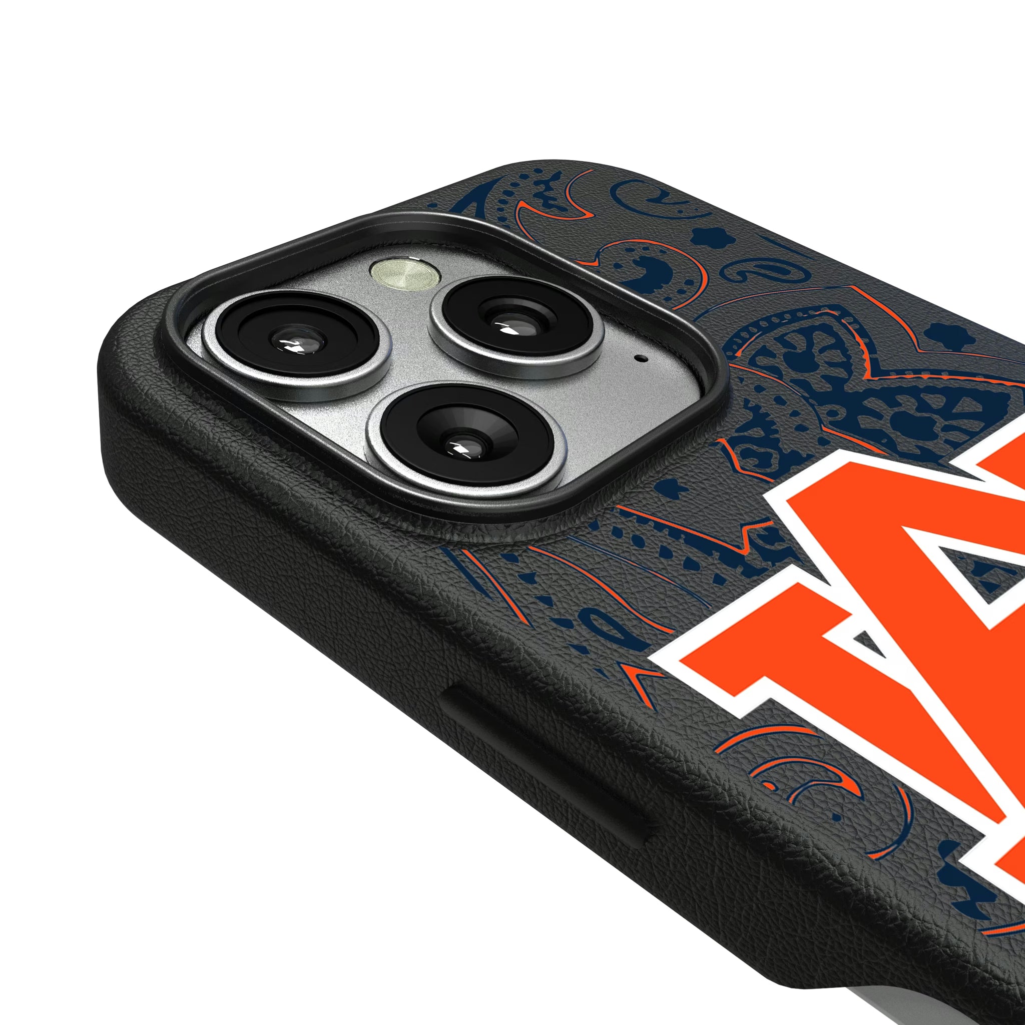 University of Auburn Tigers Paisley iPhone MagSafe Compatible Phone Case for Apple iPhone - Detail
