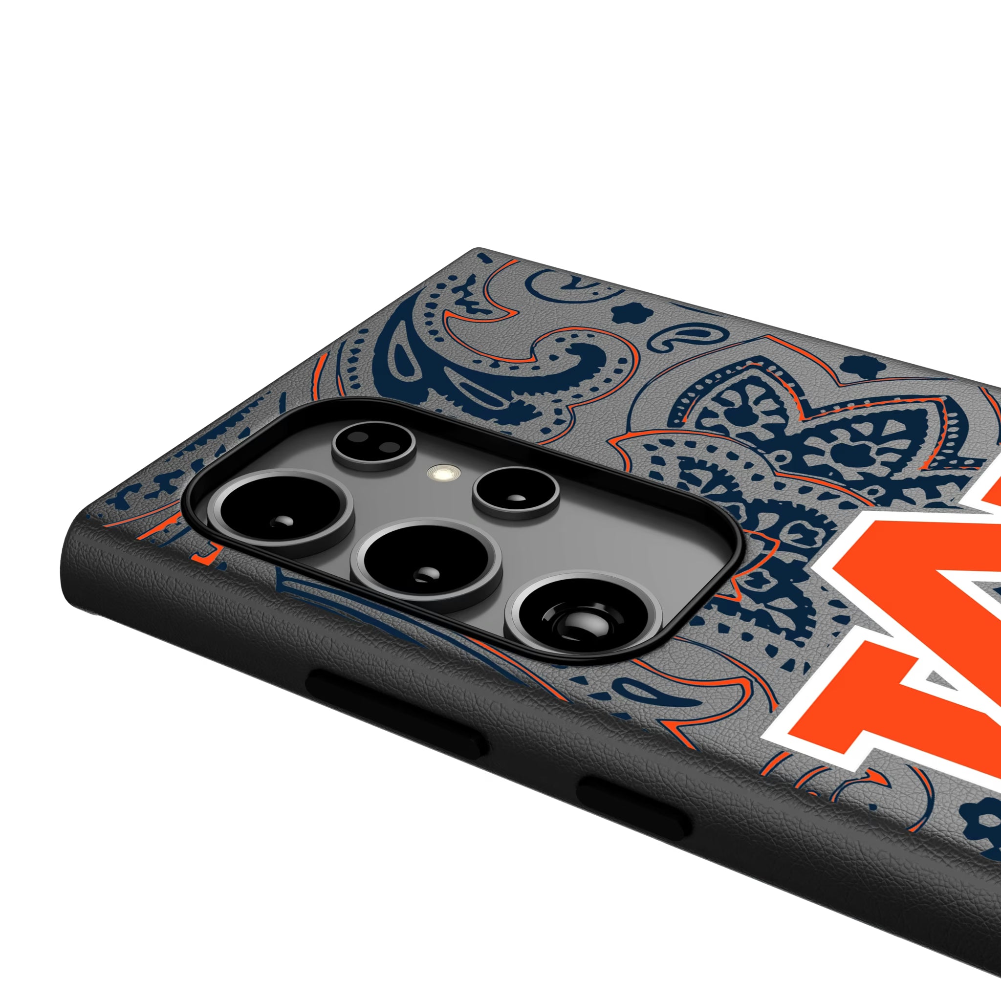 University of Auburn Tigers Paisley Galaxy MagSafe Compatible Phone Case for Samsung Galaxy - Detail