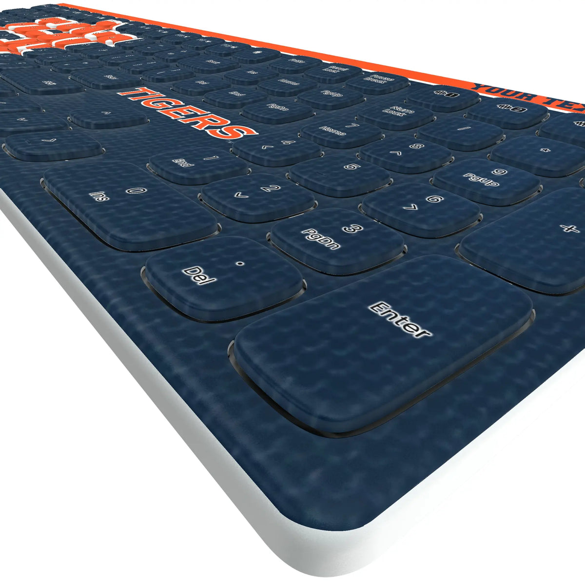 University of Auburn Tigers Personalized Endzone Solid KKB605 Curved Wireless Keyboard - Detail