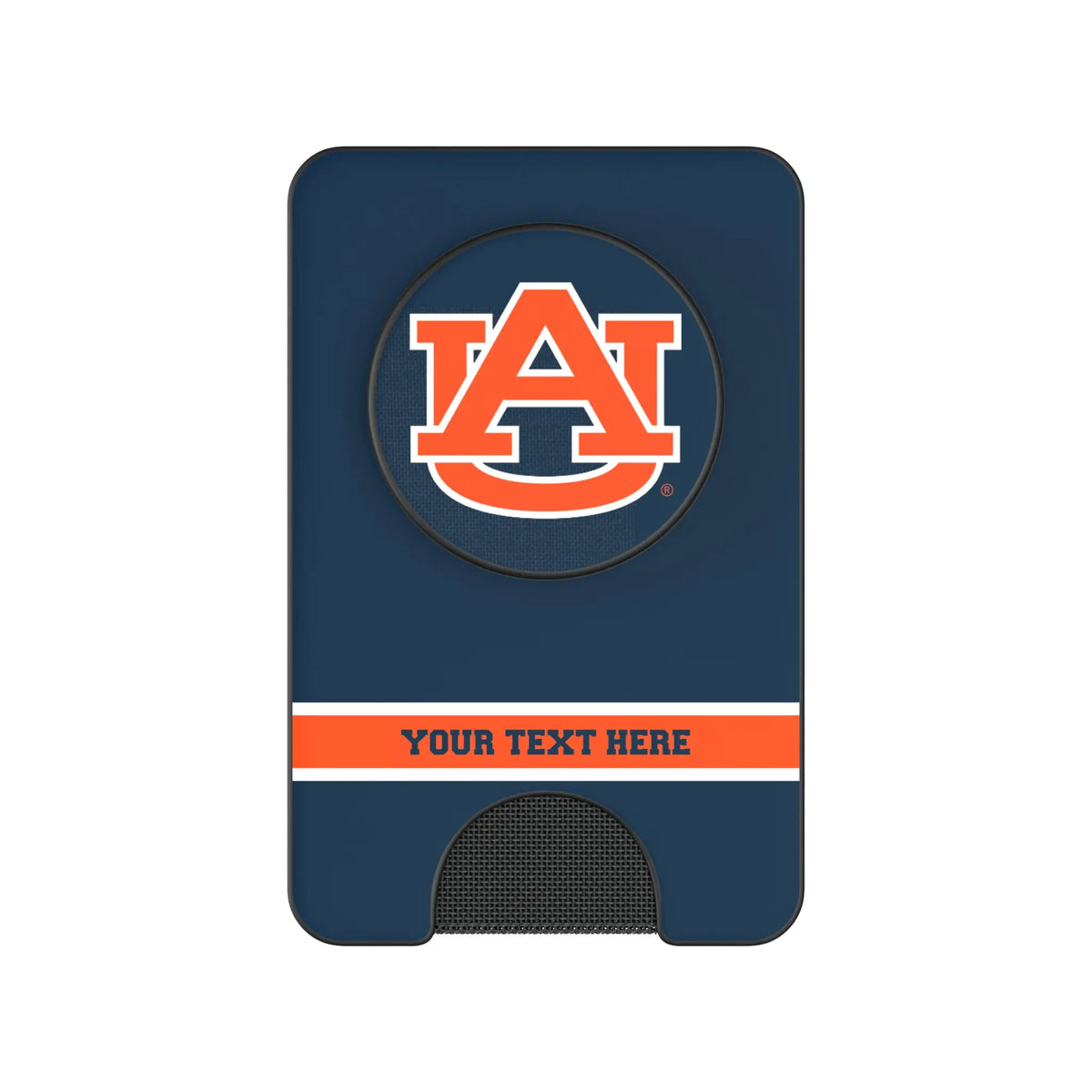 University of Auburn Tigers Personalized Endzone Solid Popsockets Wallet Magnetic