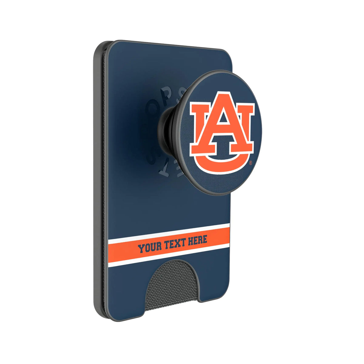 University of Auburn Tigers Personalized Endzone Solid Popsockets Wallet Magnetic