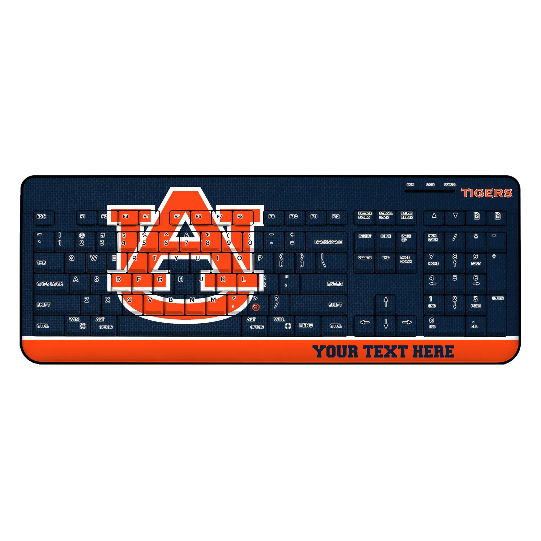 University of Auburn Tigers Personalized Endzone Solid Wireless USB Keyboard