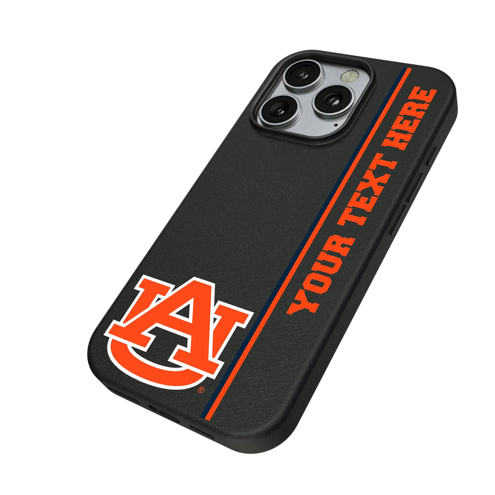 University of Auburn Tigers Personalized Sidebard iPhone MagSafe Compatible Phone Case for Apple iPhone - Isometric View