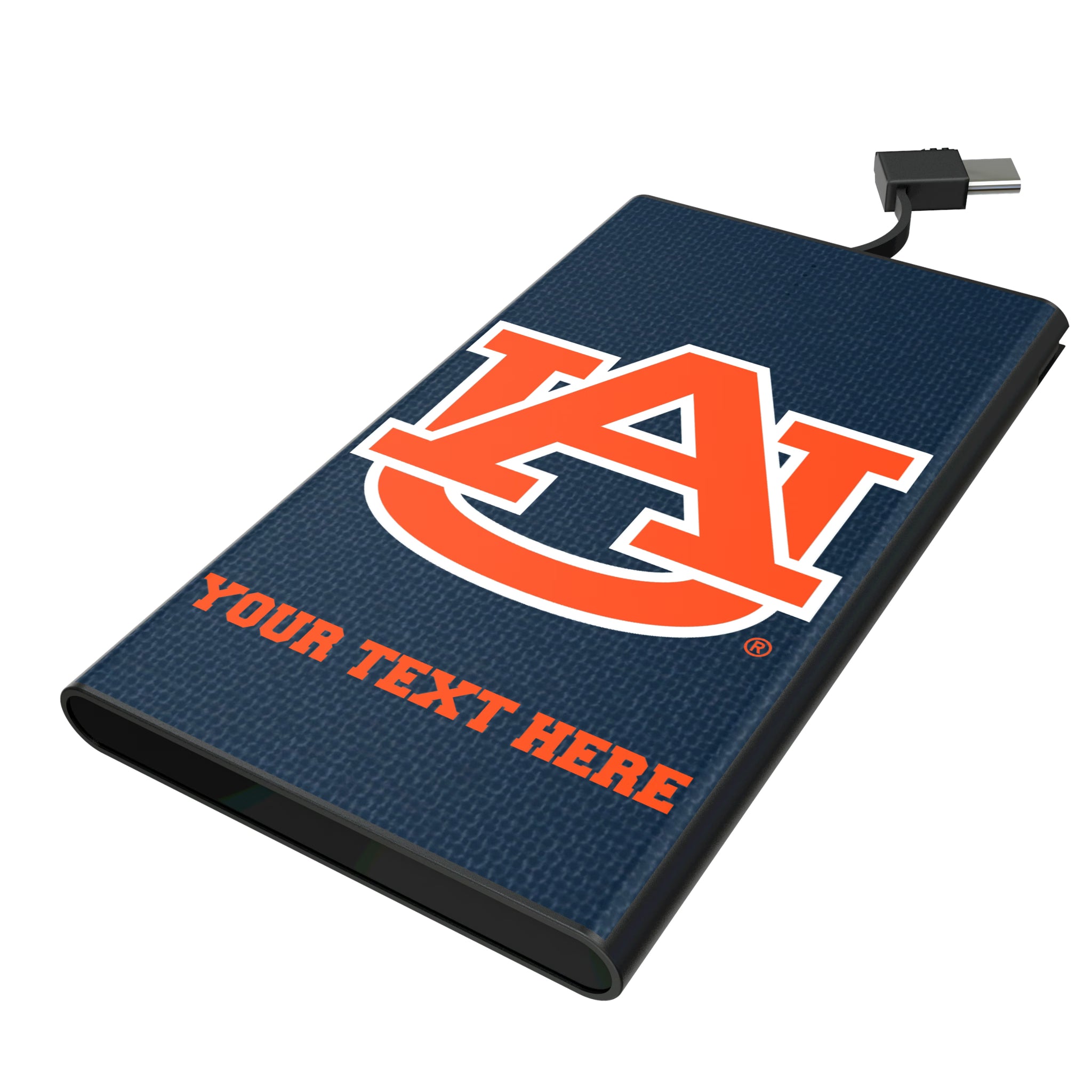 University of Auburn Tigers Personalized Solid 5000mAh Flat Powerbank