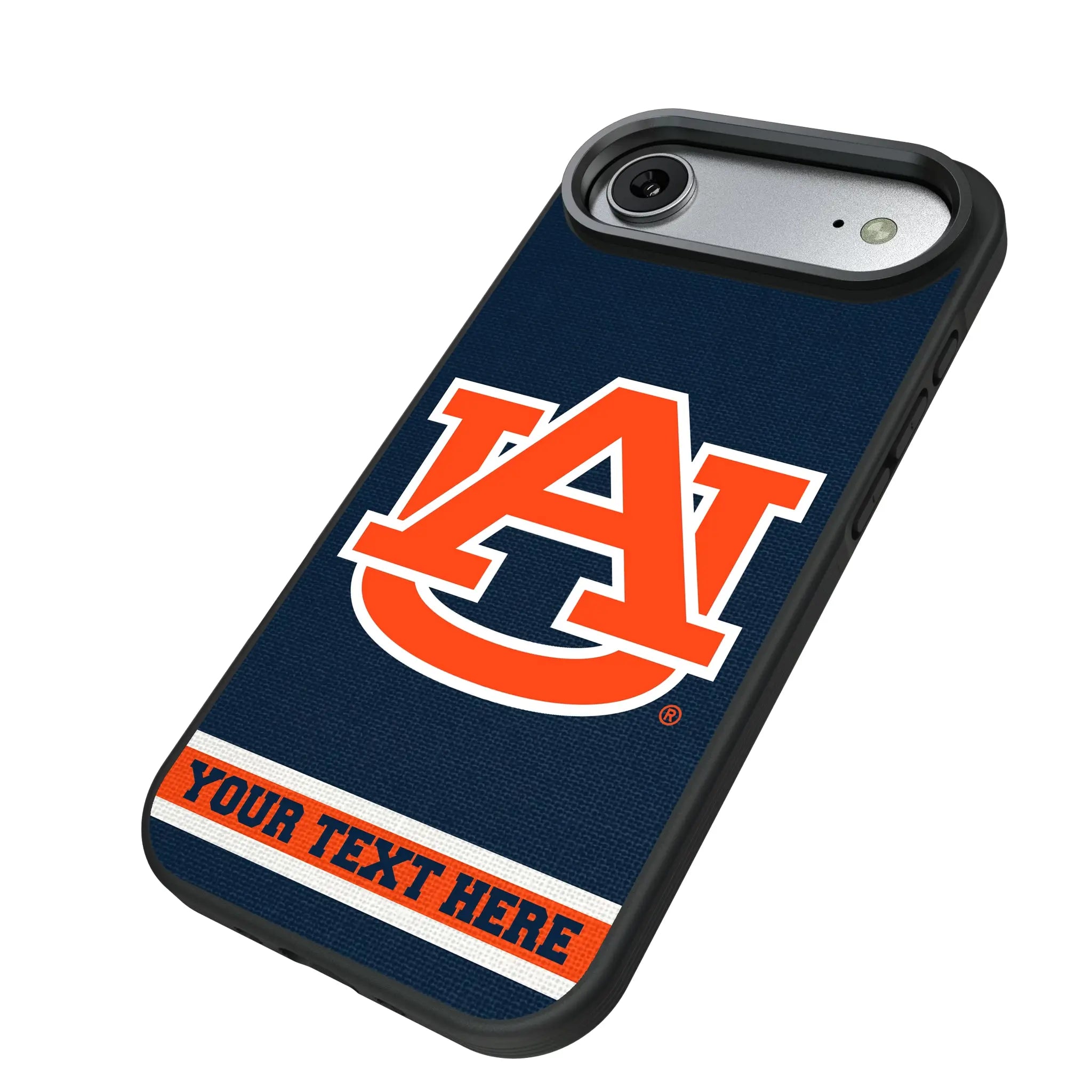 University of Auburn Tigers Personalized Stripe iPhone Bump Phone Case for Apple iPhone - Isometric View#Device_iPhone Air