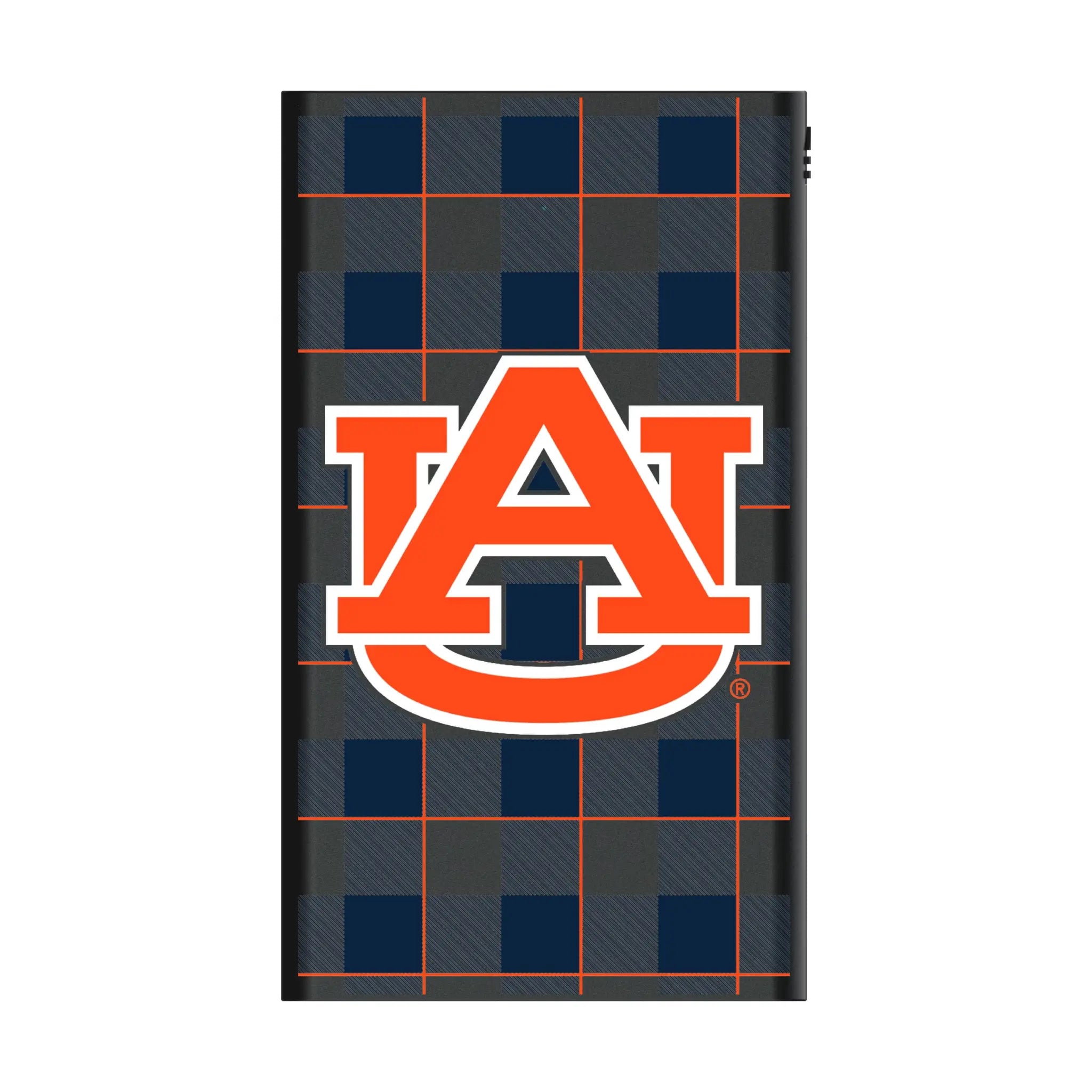 University of Auburn Tigers Plaid 5000mAh Flat Power Bank