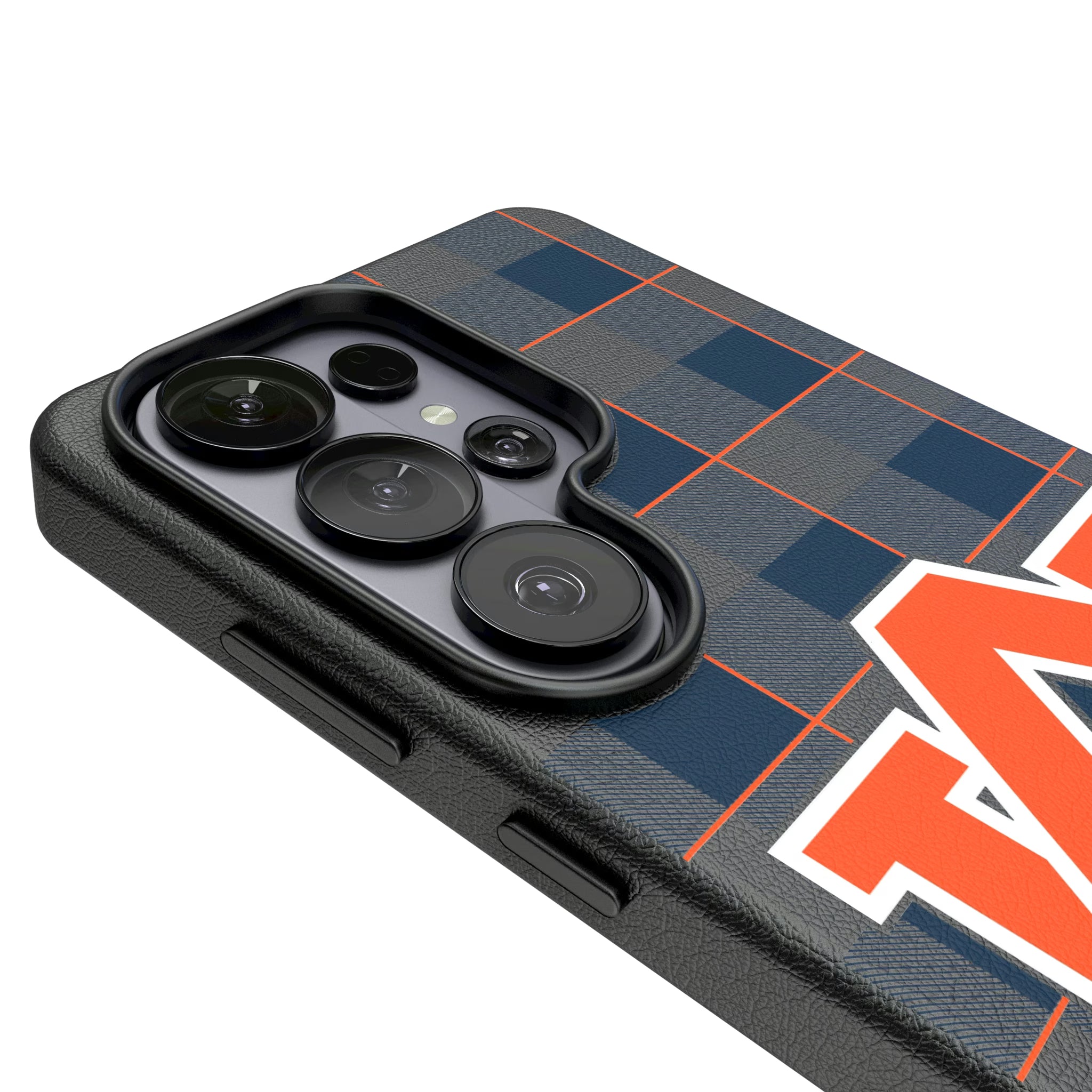 University of Auburn Tigers Plaid Galaxy MagSafe Compatible Phone Case for Samsung Galaxy - Detail
