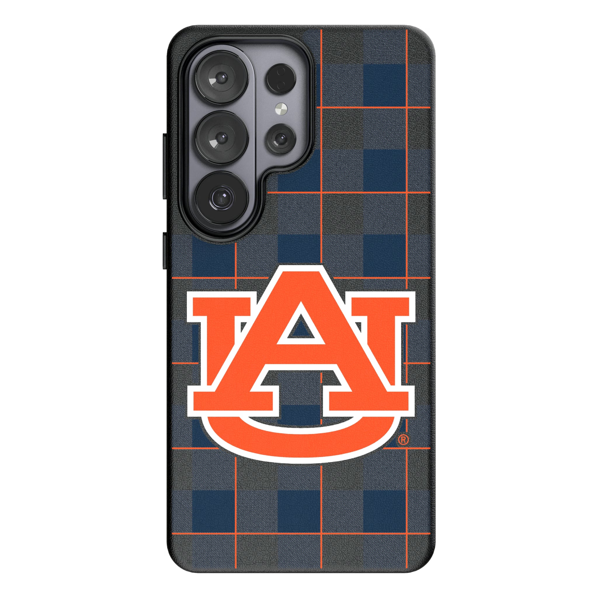 University of Auburn Tigers Plaid Galaxy MagSafe Compatible Phone Case for Samsung Galaxy