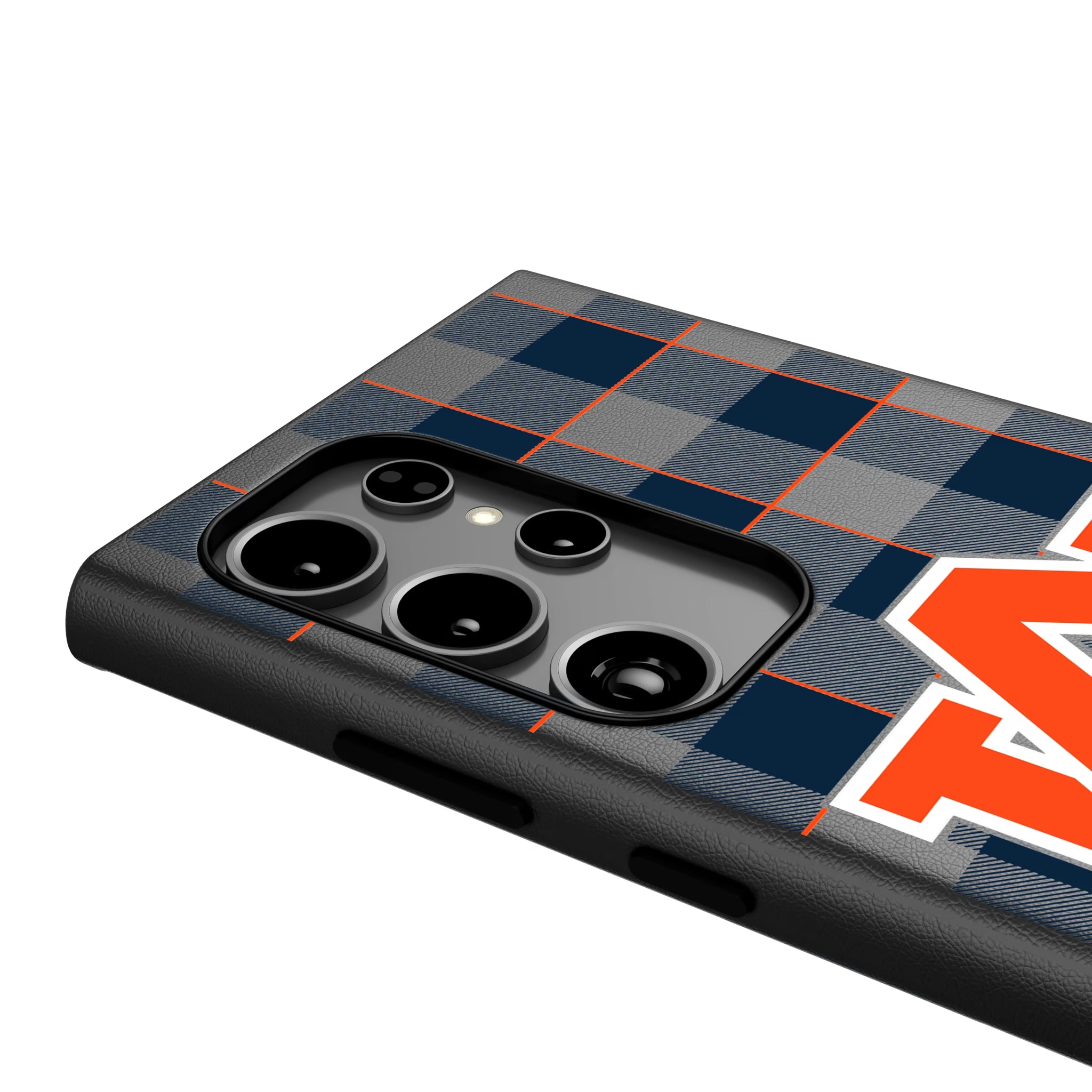 University of Auburn Tigers Plaid Galaxy MagSafe Compatible Phone Case for Samsung Galaxy - Detail