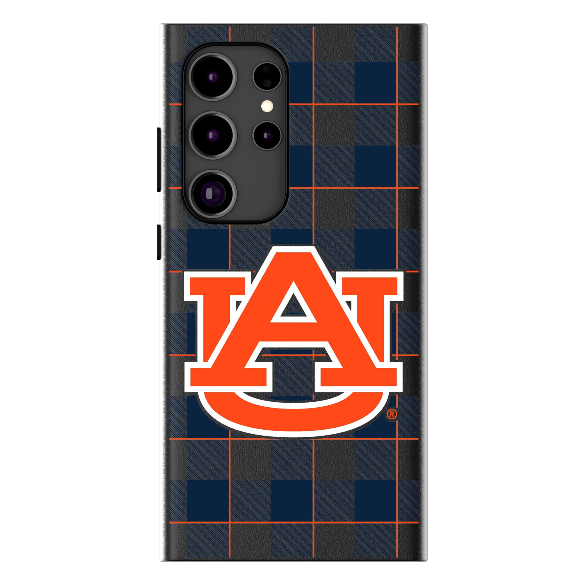 University of Auburn Tigers Plaid Galaxy MagSafe Compatible Phone Case for Samsung Galaxy