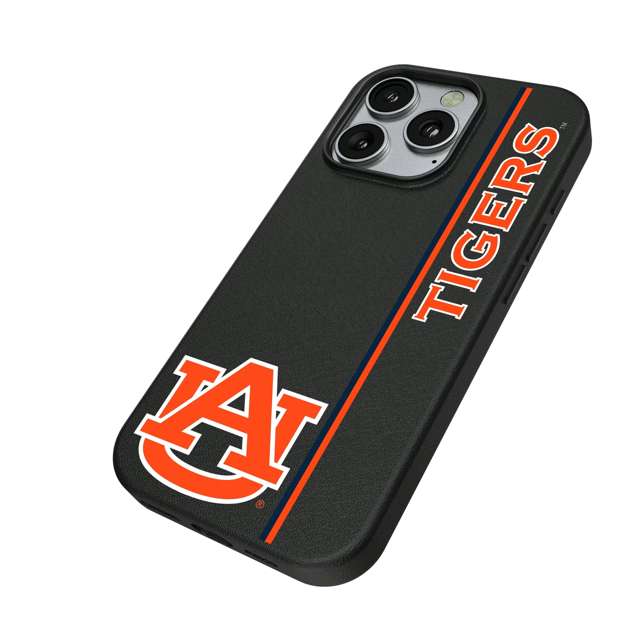 University of Auburn Tigers Sidebar iPhone MagSafe Compatible Phone Case for Apple iPhone - Isometric View
