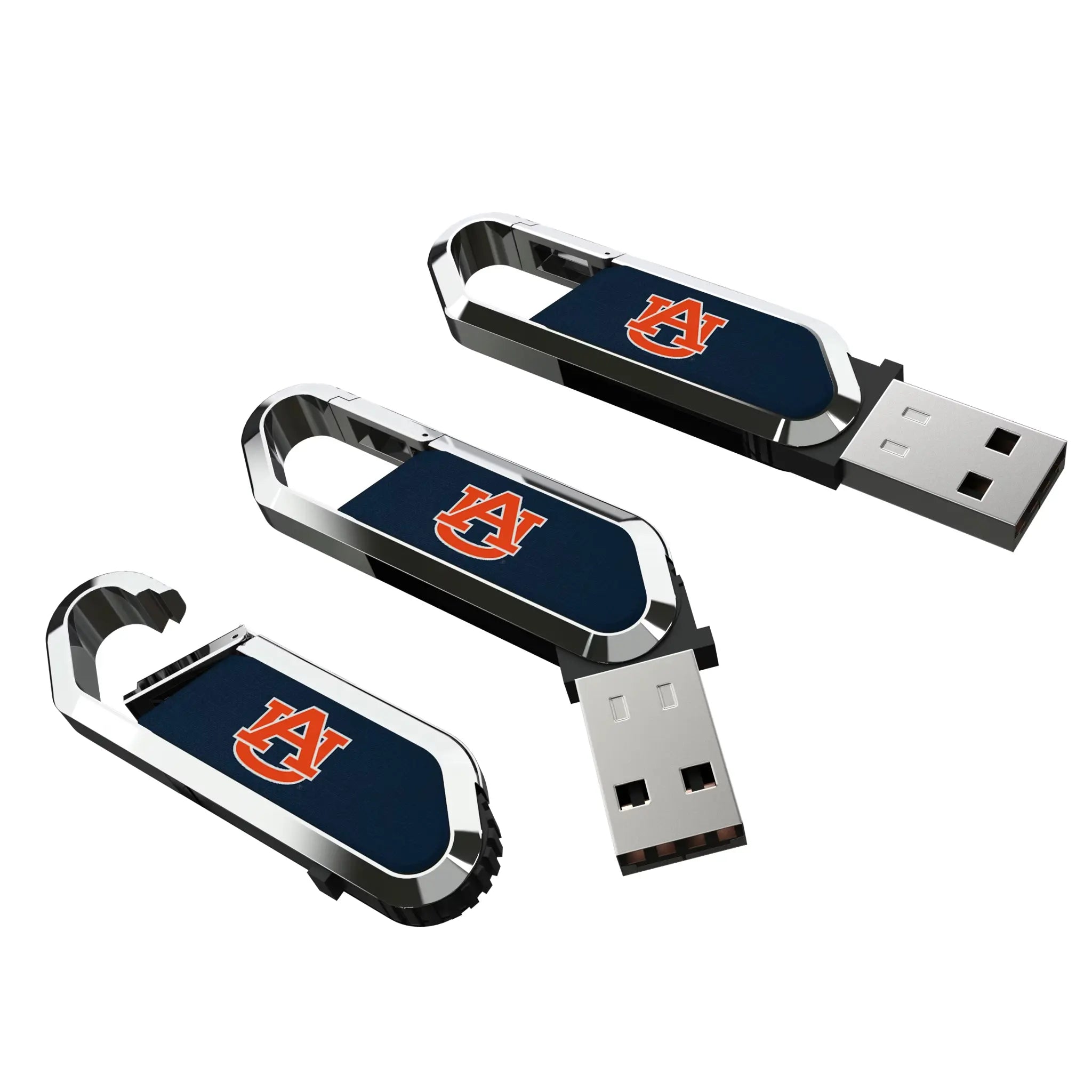University of Auburn Tigers Solid USB 64GB Clip Style Flash Drive